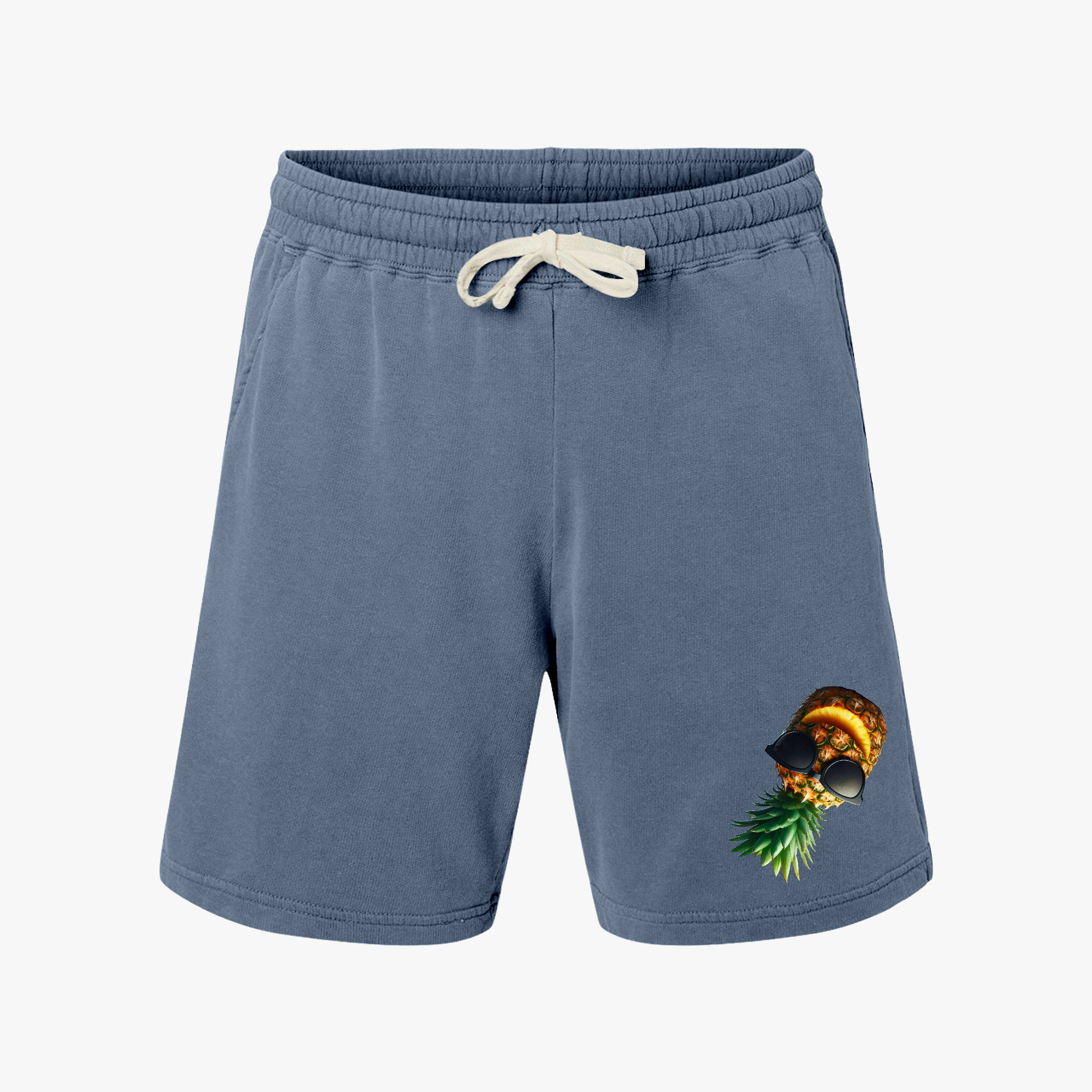 Tropical Pineapple Print Sweat Shorts - Lightweight Unisex Fleece product thumbnail image Tropical Pineapple Print Sweat Shorts - Lightweight Unisex Fleece product thumbnail image