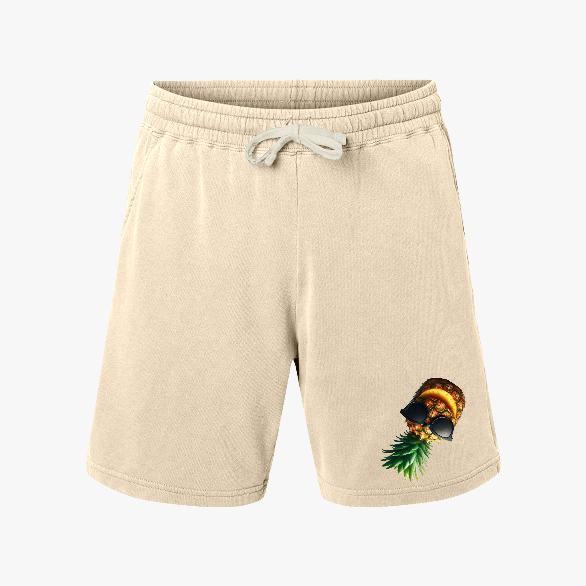 Tropical Pineapple Print Sweat Shorts - Lightweight Unisex Fleece product thumbnail image Tropical Pineapple Print Sweat Shorts - Lightweight Unisex Fleece product thumbnail image
