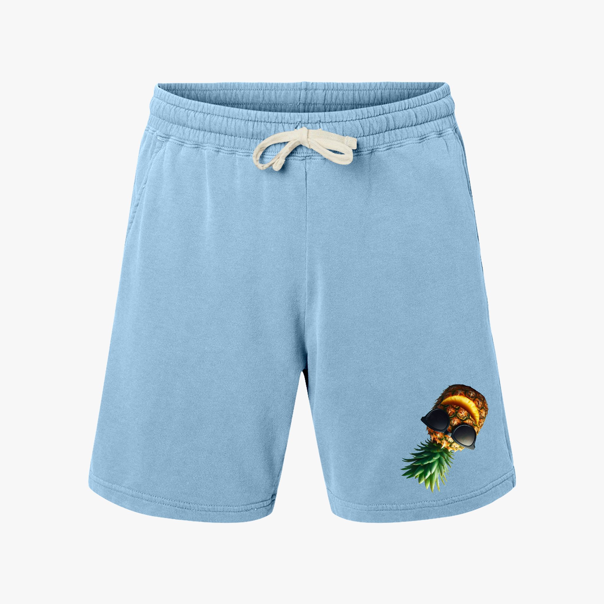 Tropical Pineapple Print Sweat Shorts - Lightweight Unisex Fleece product thumbnail image Tropical Pineapple Print Sweat Shorts - Lightweight Unisex Fleece product thumbnail image