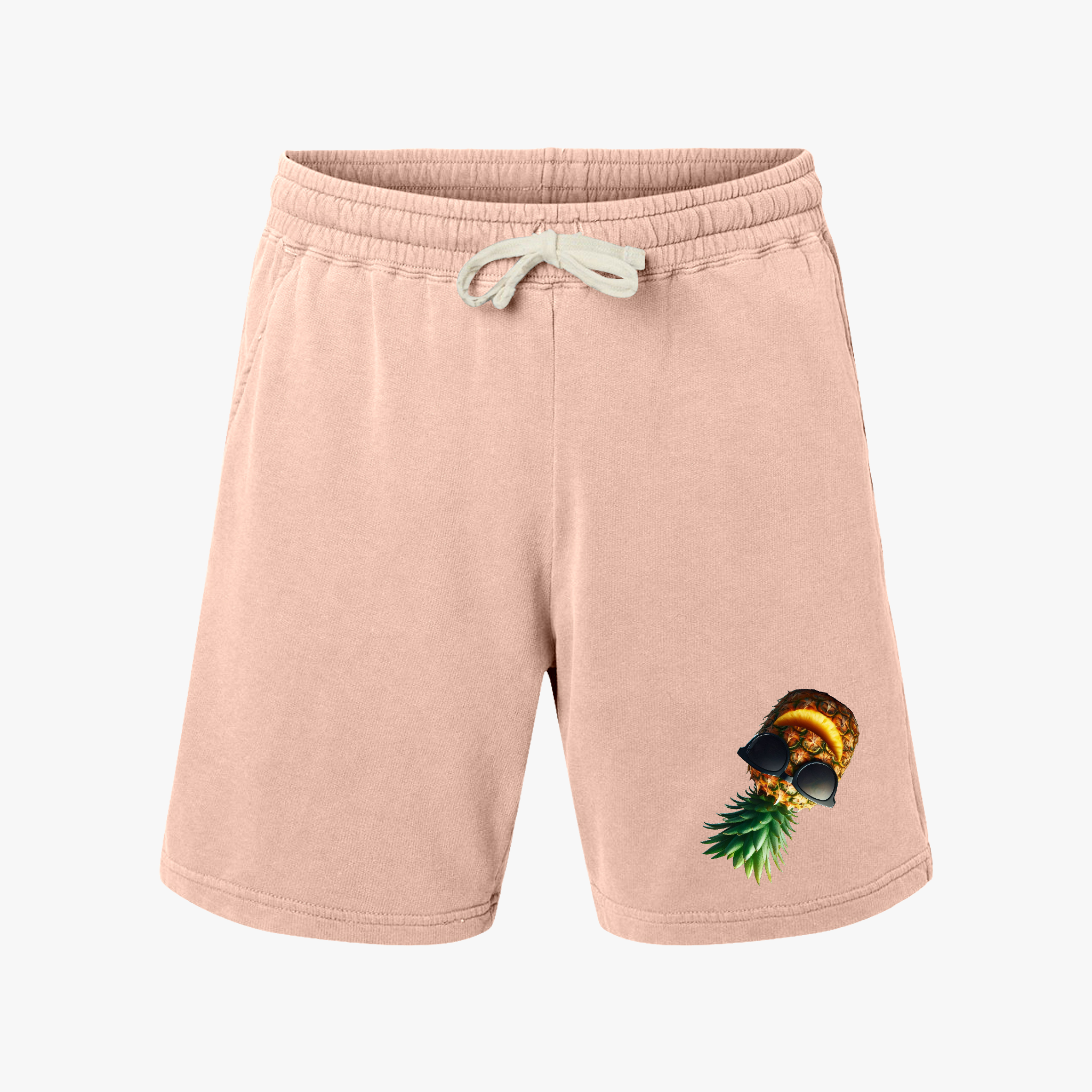 Tropical Pineapple Print Sweat Shorts - Lightweight Unisex Fleece product thumbnail image Tropical Pineapple Print Sweat Shorts - Lightweight Unisex Fleece product thumbnail image