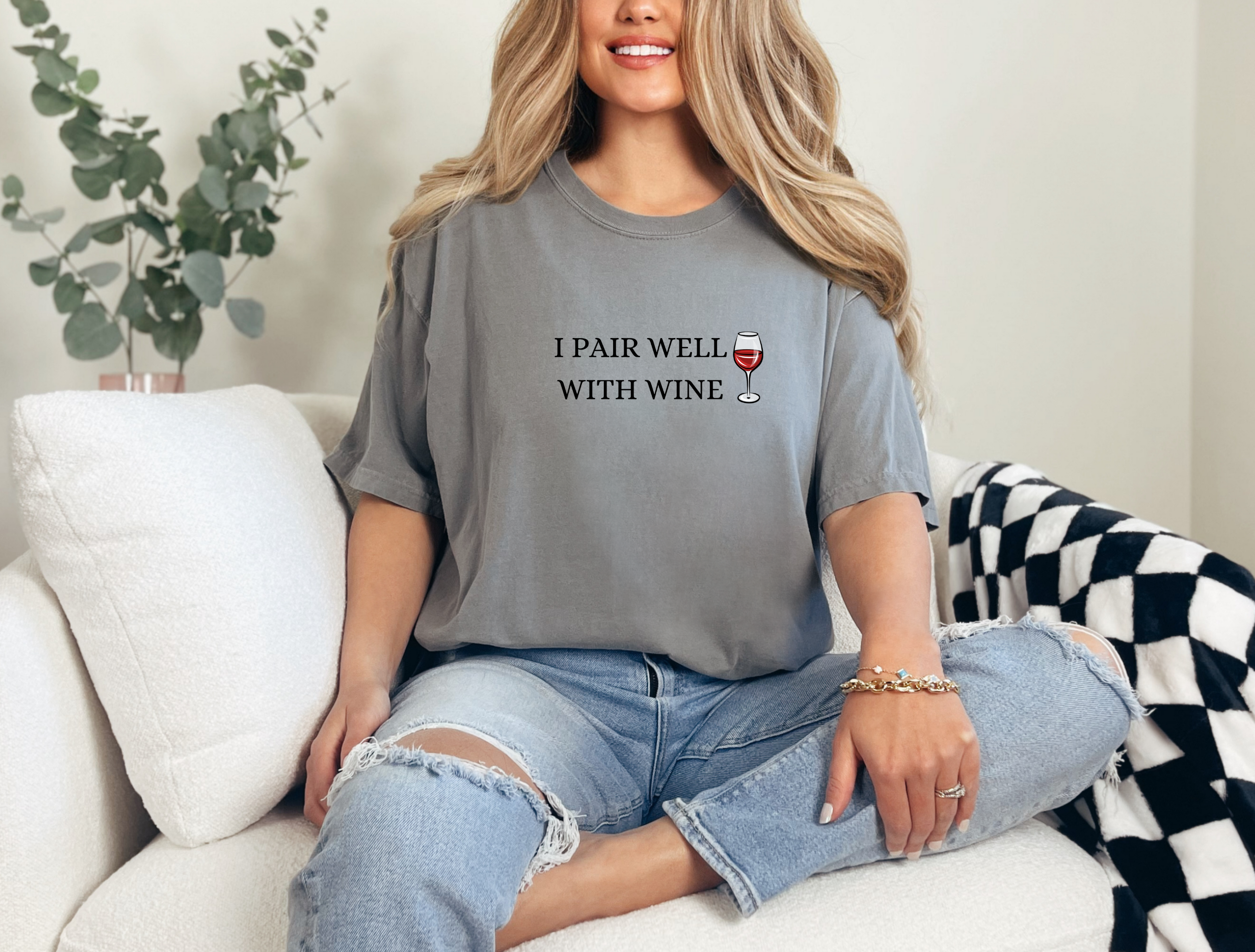 I Pair Well With Wine T-shirt, Ivory White Grey Short Sleeve Tee, Wine Lovers, Women's Tee, Funny Wine Shirt, Wine Lover Shirt, Funny Drinking Shirt, Best Wine Shirt, Wine Gift Shirt product thumbnail image I Pair Well With Wine T-shirt, Ivory White Grey Short Sleeve Tee, Wine Lovers, Women's Tee, Funny Wine Shirt, Wine Lover Shirt, Funny Drinking Shirt, Best Wine Shirt, Wine Gift Shirt product thumbnail image