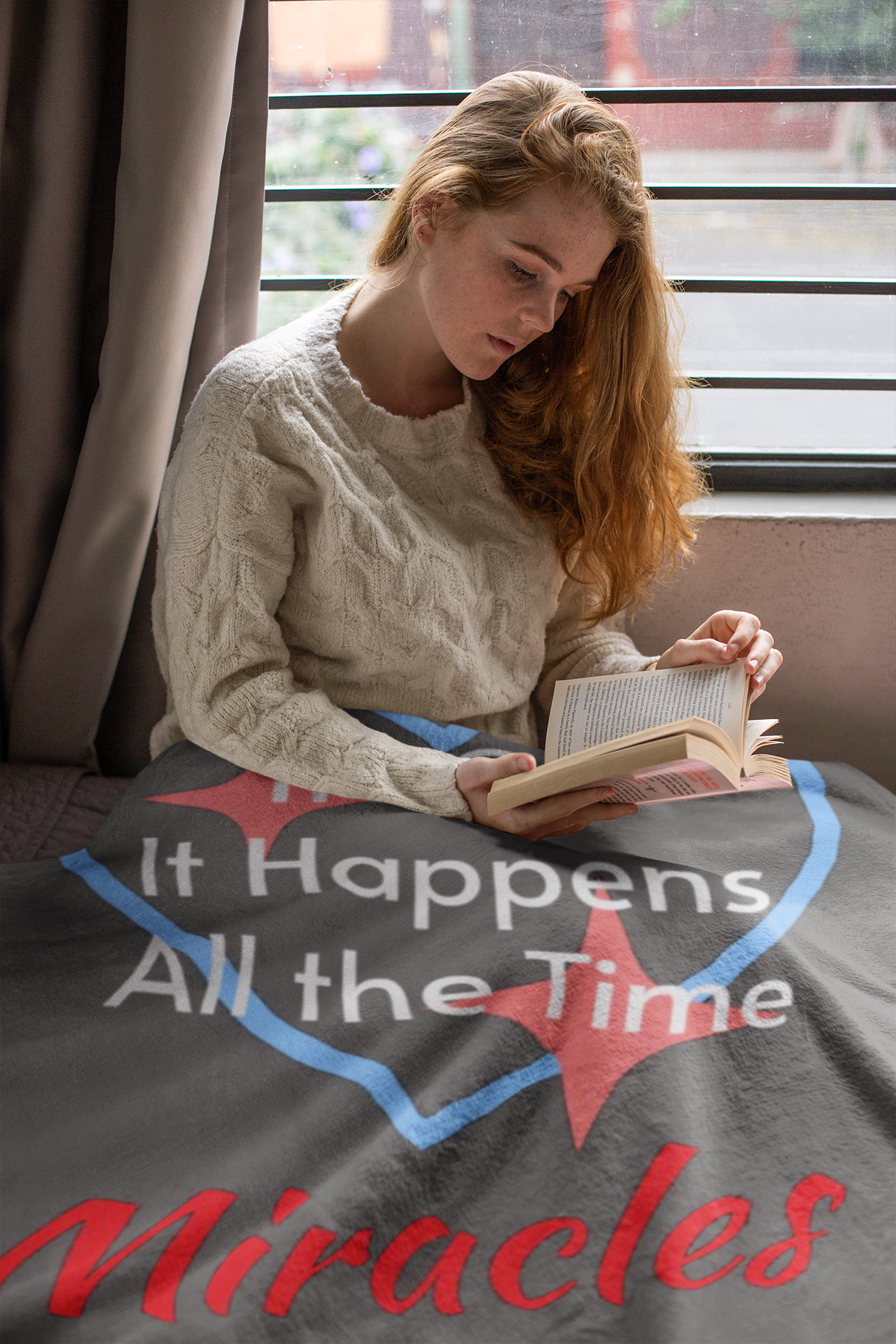 Plush Throw Blanket, Miracles Happen - Dark Gray product thumbnail image Plush Throw Blanket, Miracles Happen - Dark Gray product thumbnail image