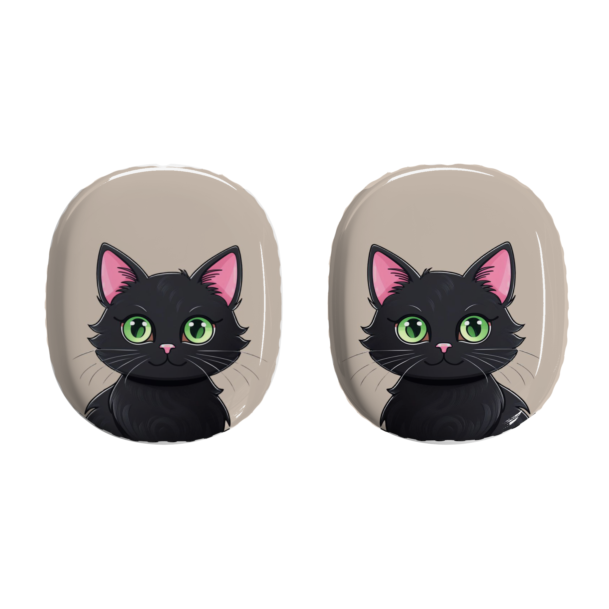 Shell Case for AirPods Max, Cute Green-Eyed Black Cats Design, Cat Lover Gift, Stylish Kitten Cover, Pet Lover Accessory - Meow Meow product thumbnail image
