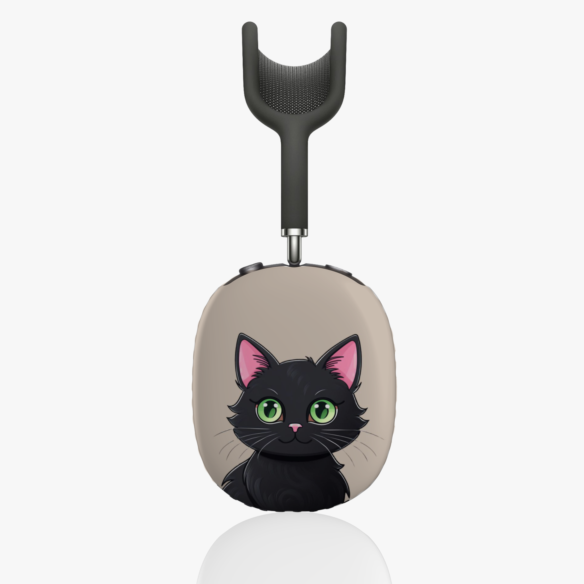 Shell Case for AirPods Max, Cute Green-Eyed Black Cats Design, Cat Lover Gift, Stylish Kitten Cover, Pet Lover Accessory - Meow Meow product thumbnail image