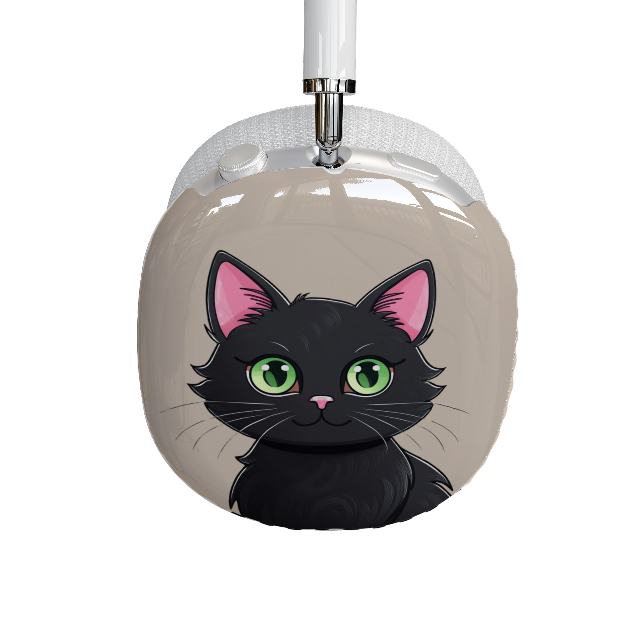 Shell Case for AirPods Max, Cute Green-Eyed Black Cats Design, Cat Lover Gift, Stylish Kitten Cover, Pet Lover Accessory - Meow Meow product thumbnail image