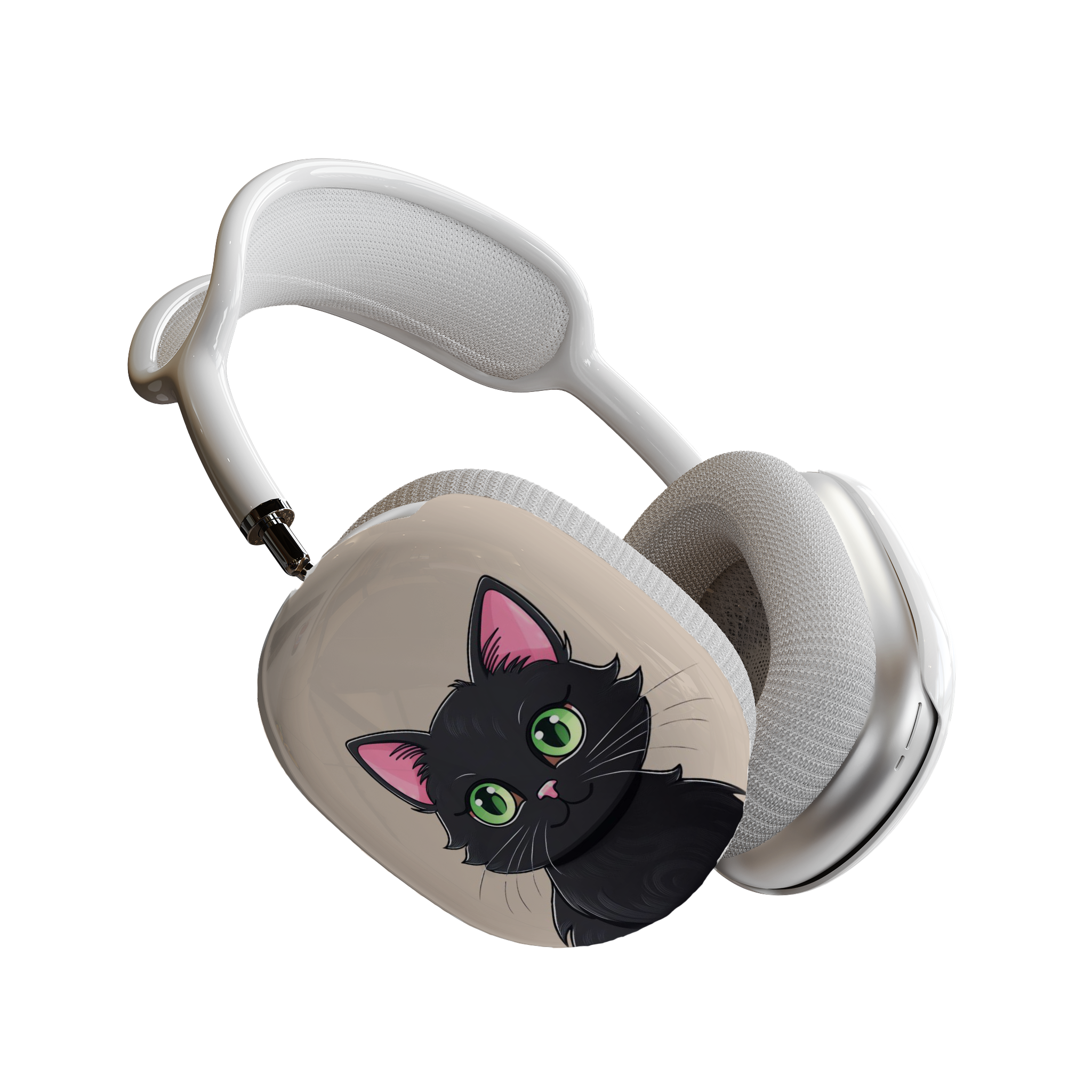 Shell Case for AirPods Max, Cute Green-Eyed Black Cats Design, Cat Lover Gift, Stylish Kitten Cover, Pet Lover Accessory - Meow Meow product thumbnail image