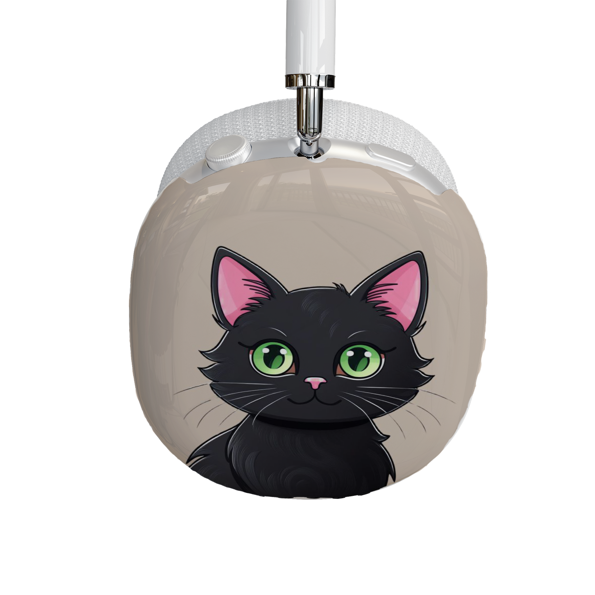 Shell Case for AirPods Max, Cute Green-Eyed Black Cats Design, Cat Lover Gift, Stylish Kitten Cover, Pet Lover Accessory - Meow Meow product thumbnail image