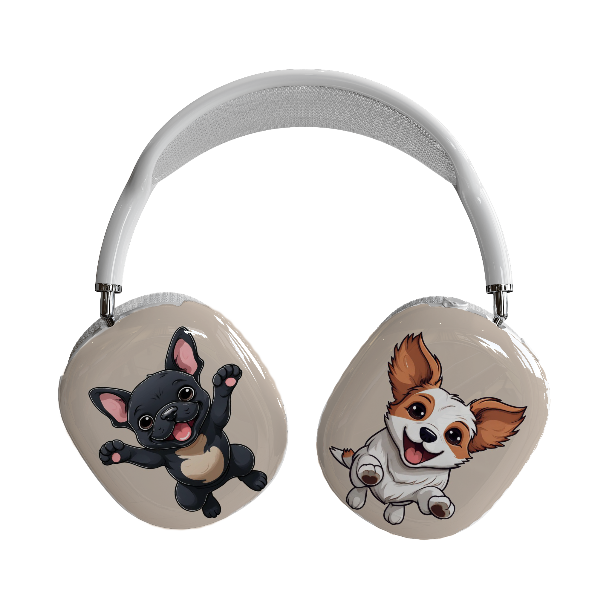 Cute White And Black Puppies AirPods Max Covers, Playful Puppies Pet Lover Gift,  Apple Fan Gift, Protective AirPods Max Holder - Woof Woof