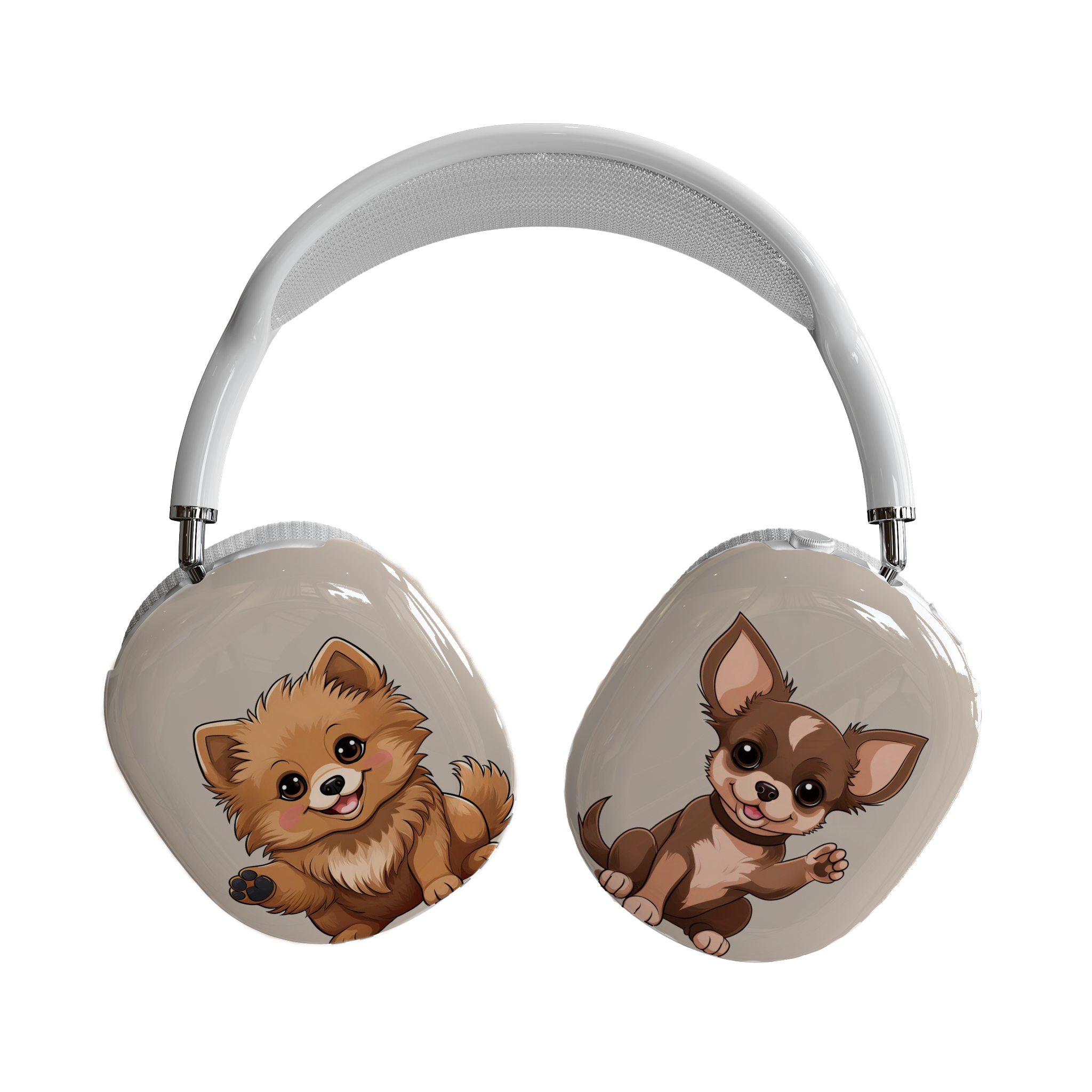Dog Lover AirPods Max Shell Case, Cute Pomeranian &amp; Chihuahua Design, Adorable Apple Fan or Pet Owner Gift,  Animal Lover Gift - Woof Woof