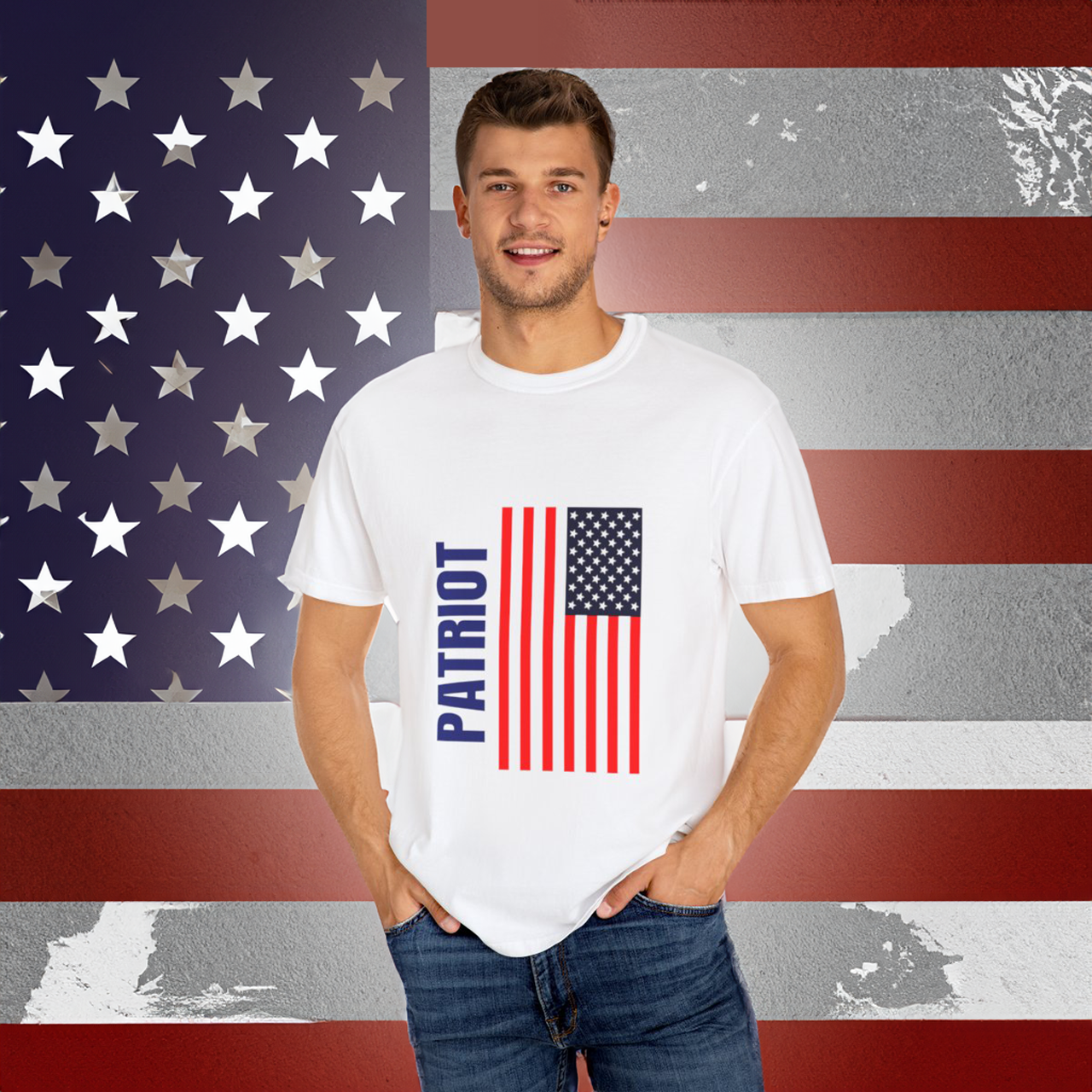Patriotic Unisex Garment-Dyed T-Shirt - Celebrate Freedom