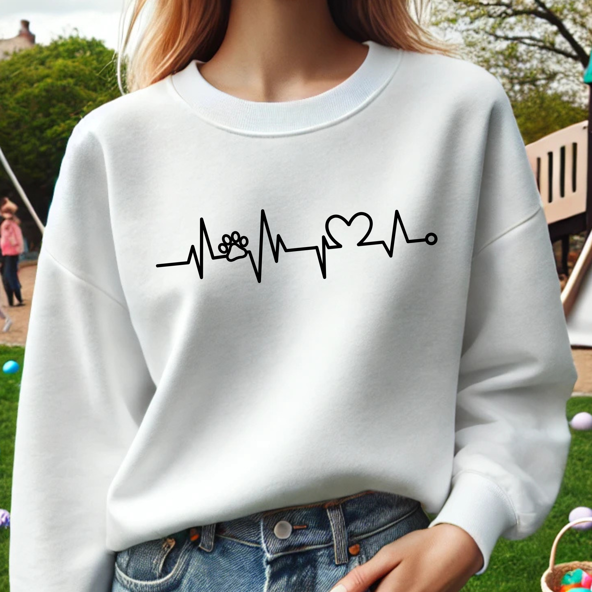 Heartbeat Pet Love Crewneck Sweatshirt - Unisex product thumbnail image
