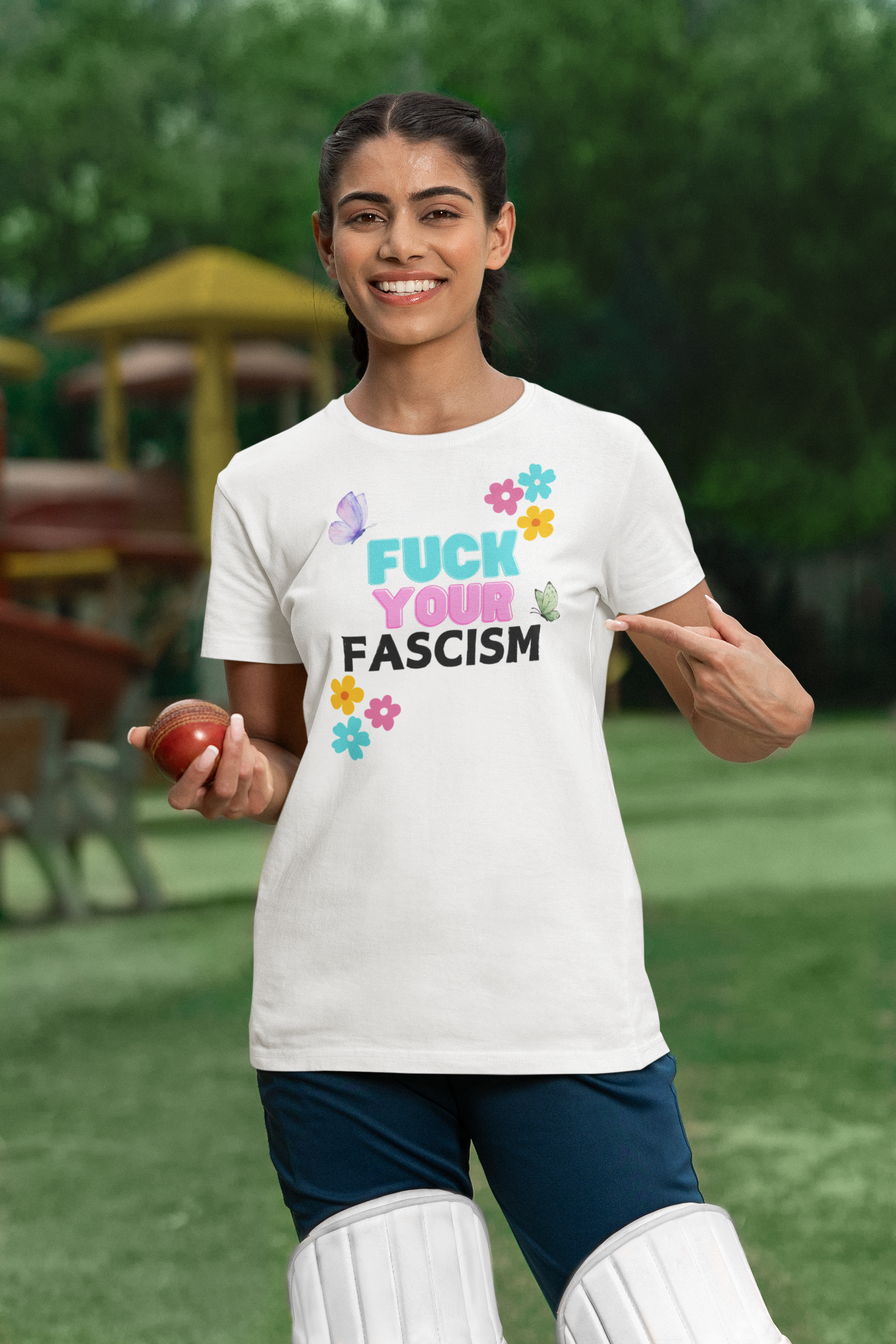 Flower Power Fuck Your Fascism, Activism, Unisex Softstyle T-Shirt product thumbnail image Flower Power Fuck Your Fascism, Activism, Unisex Softstyle T-Shirt product thumbnail image