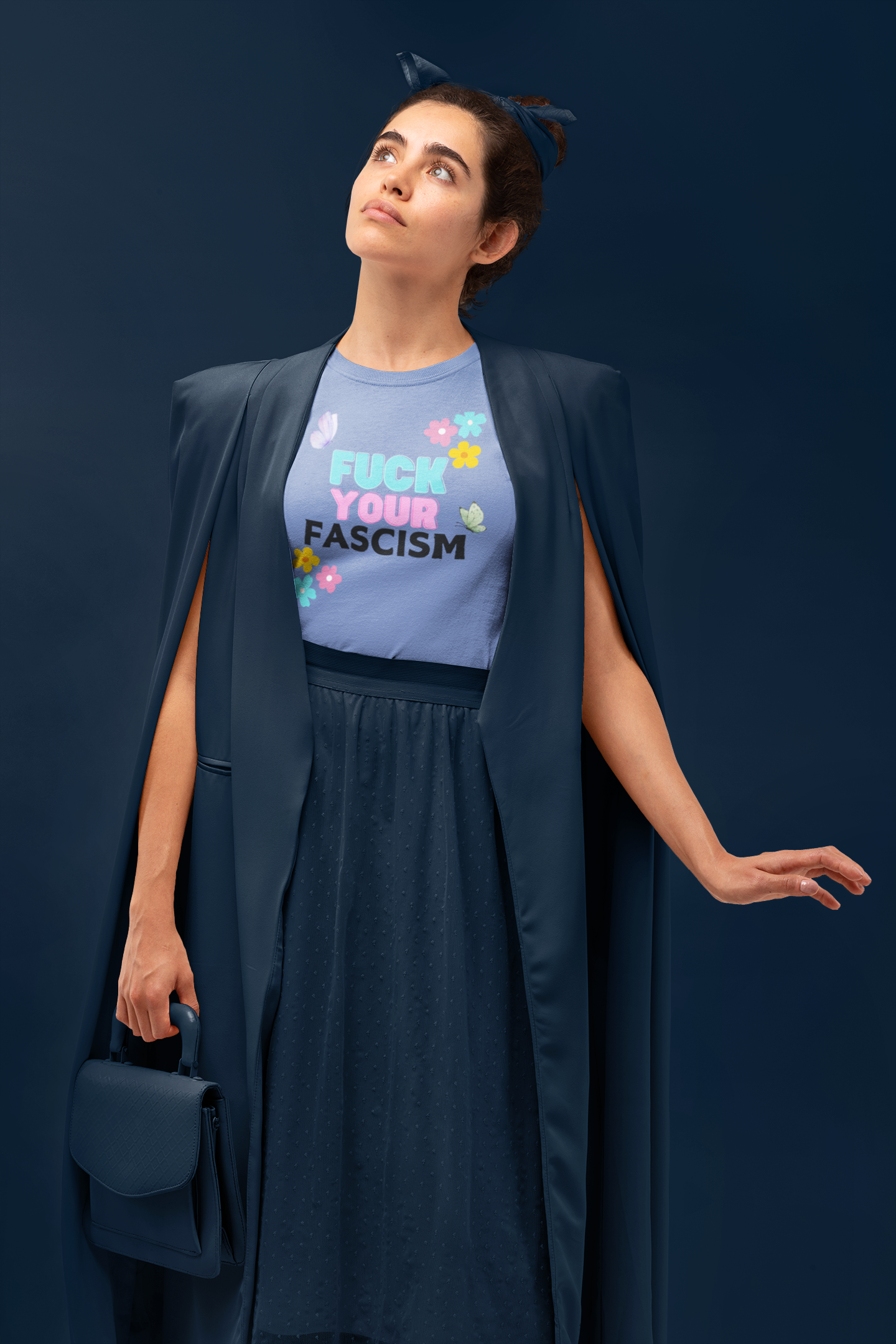 Flower Power Fuck Your Fascism, Activism, Unisex Softstyle T-Shirt product thumbnail image Flower Power Fuck Your Fascism, Activism, Unisex Softstyle T-Shirt product thumbnail image