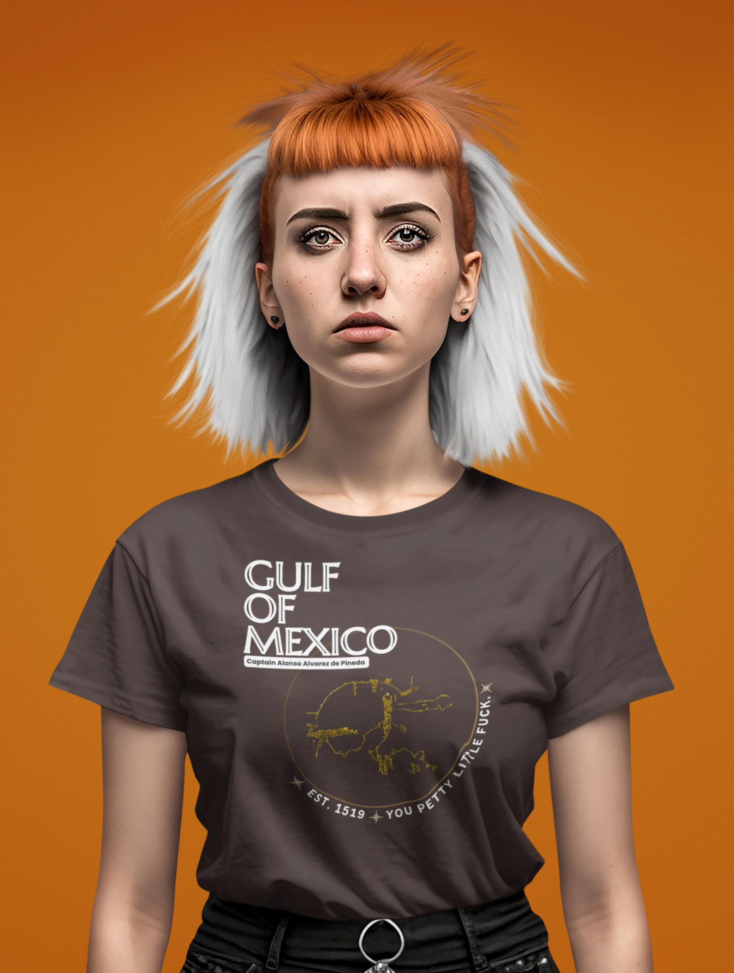 Gulf of Mexico - You Petty Little Fuck - Unisex Cotton Map Tee - Map Inspired T-Shirt product thumbnail image Gulf of Mexico - You Petty Little Fuck - Unisex Cotton Map Tee - Map Inspired T-Shirt product thumbnail image