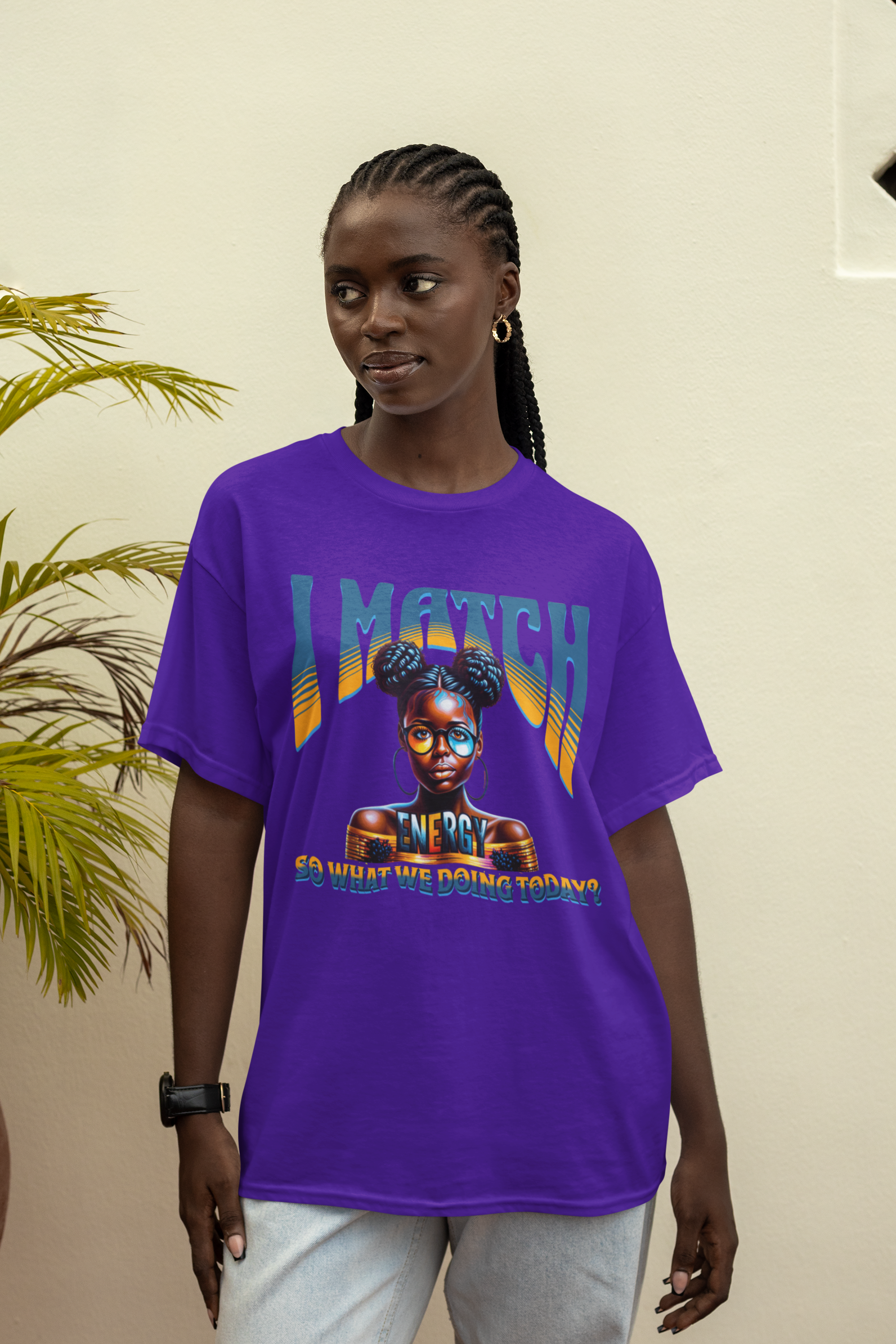 I Match Energy T-Shirt, Trendy Empowerment Design Shirt, Matching Energy T-Shirt Vibes, Reciprocal Energy T-Shirt, Black Girl Magic T-Shirts product thumbnail image