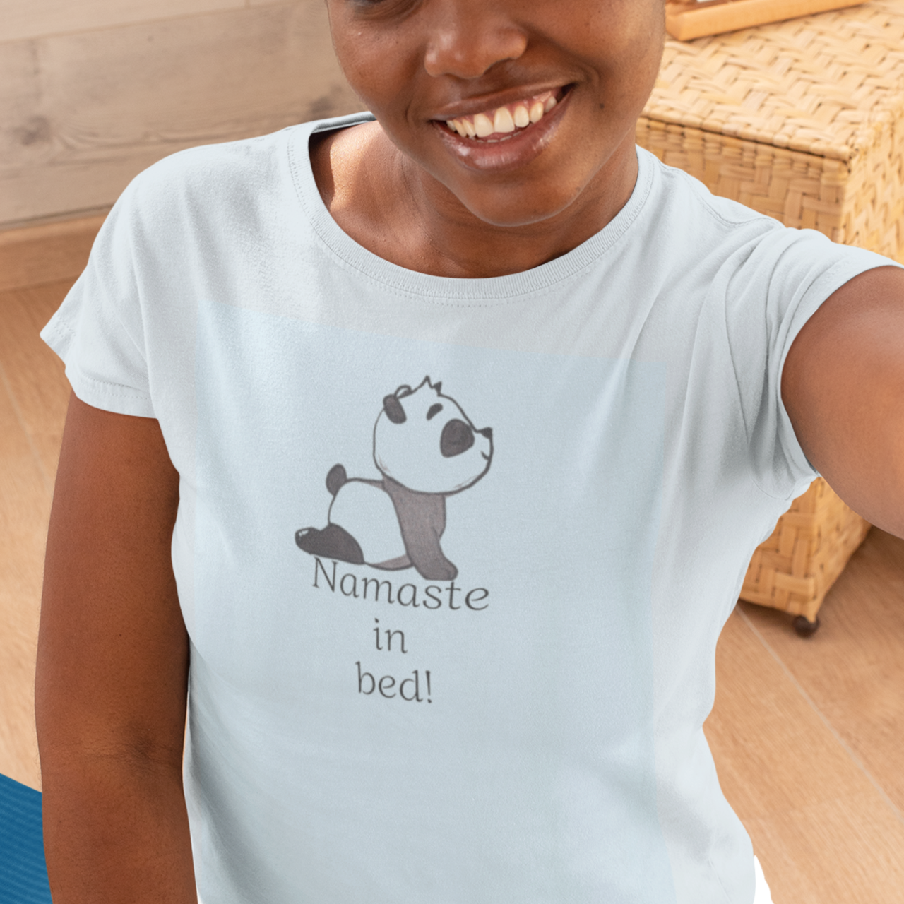 Cute Panda T-Shirt - "Namastay in Bed" - Perfect for Lazy Days, Gifts for Pandas Lovers, Sleepy Vibes, Cozy Wear product thumbnail image