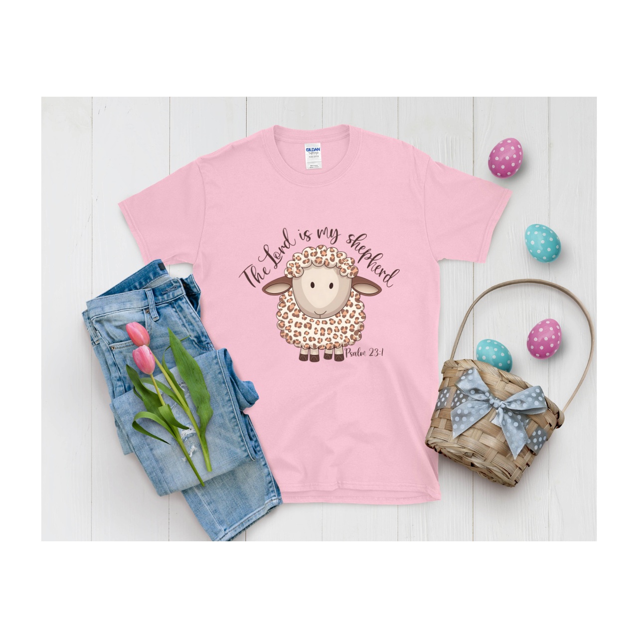 Easter Lamb The Lord is my Shepherd Graphic Unisex T-Shirt for Spring Celebrations Easter Lamb The Lord is my Shepherd Graphic Unisex T-Shirt for Spring Celebrations