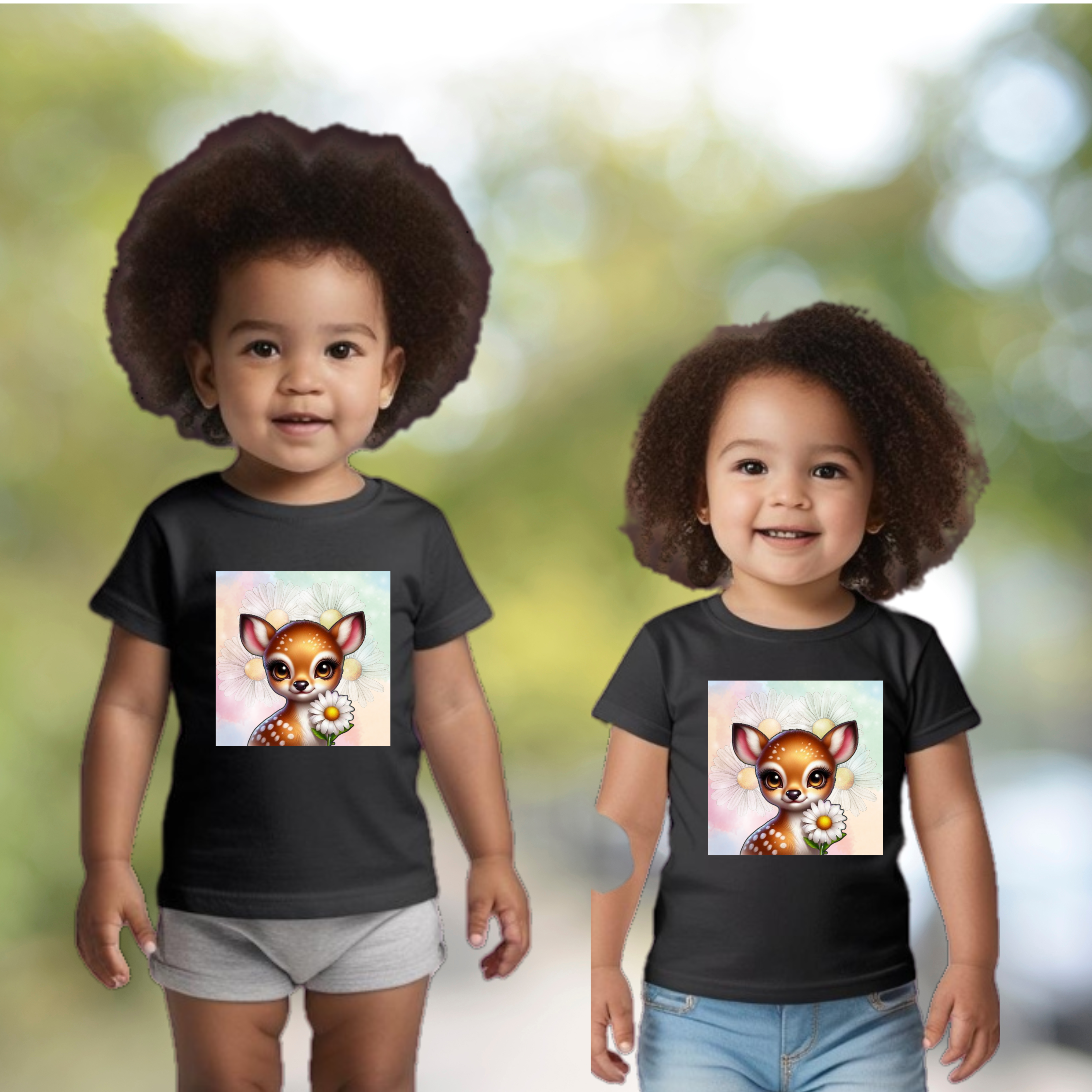 Daisy Deer Toddler Girls T-shirt product thumbnail image
