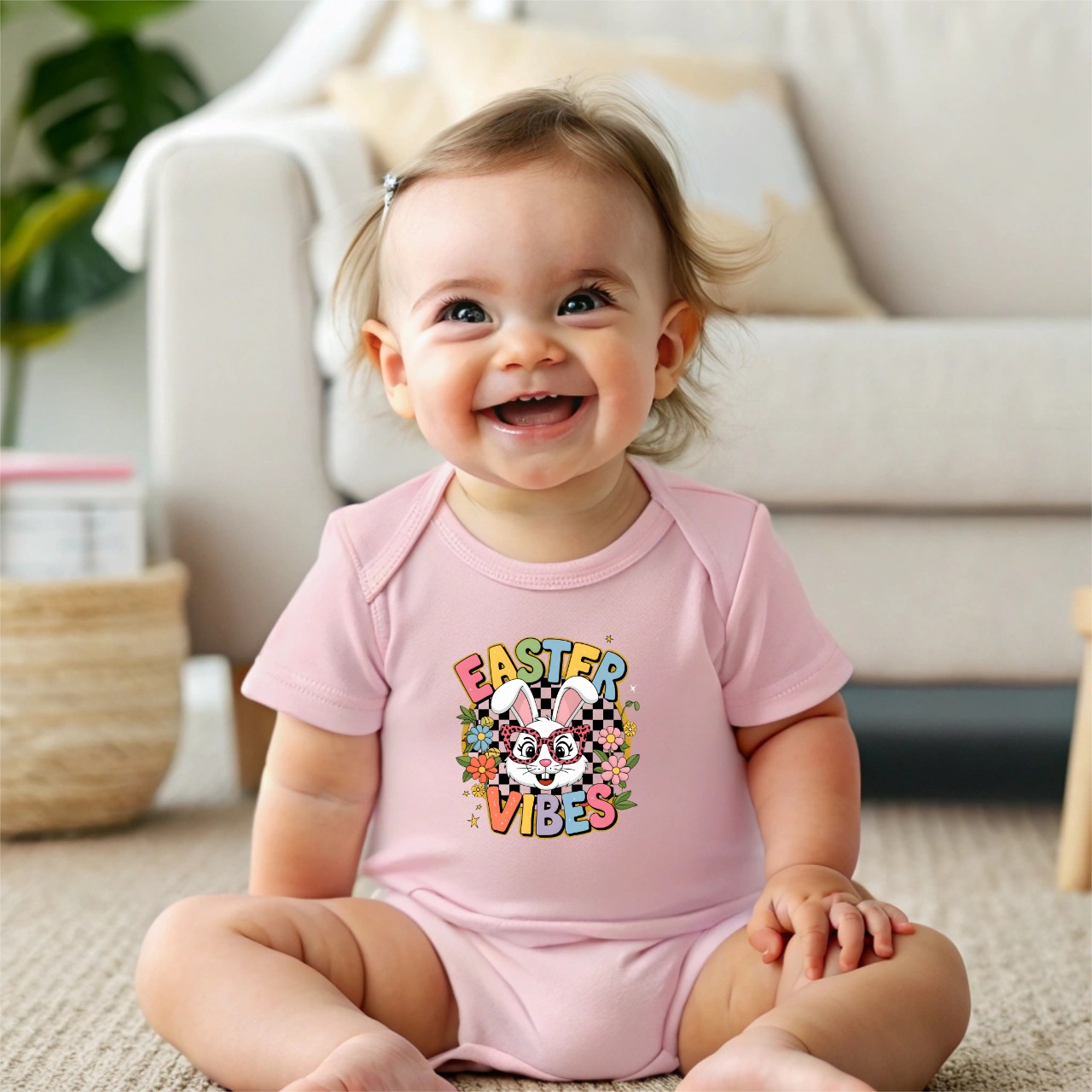 Easter Vibes Infant Bodysuit - Cute, Comfy Baby Outfit for Spring Celebrations product thumbnail image Easter Vibes Infant Bodysuit - Cute, Comfy Baby Outfit for Spring Celebrations product thumbnail image