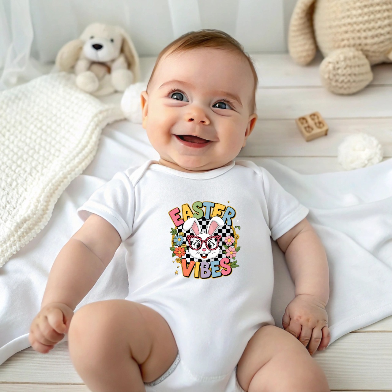 Easter Vibes Infant Bodysuit - Cute, Comfy Baby Outfit for Spring Celebrations product thumbnail image Easter Vibes Infant Bodysuit - Cute, Comfy Baby Outfit for Spring Celebrations product thumbnail image