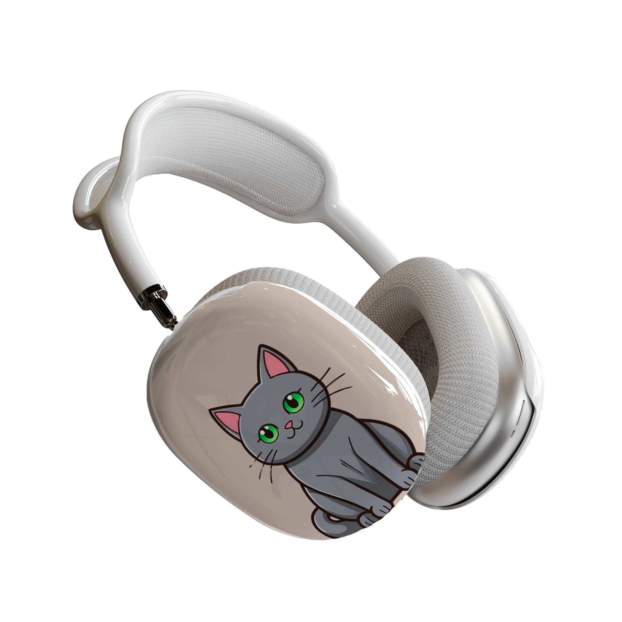 Cute Cat AirPods Max Shell Case, Cat Lover Gift, Kawaii Cat Accessory, Pet Owner Essential, Fun Earphone Protection - Meow Meow product thumbnail image