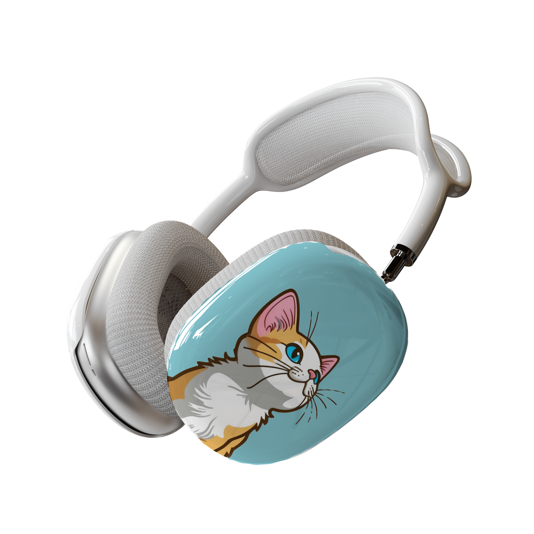 AirPods Max Shell Case, Cute Cats On Sky Blue Background Artwork, Apple Fan Gift, Pet Lovers, Fashionable, Fun Kittens - Meow Meow product thumbnail image
