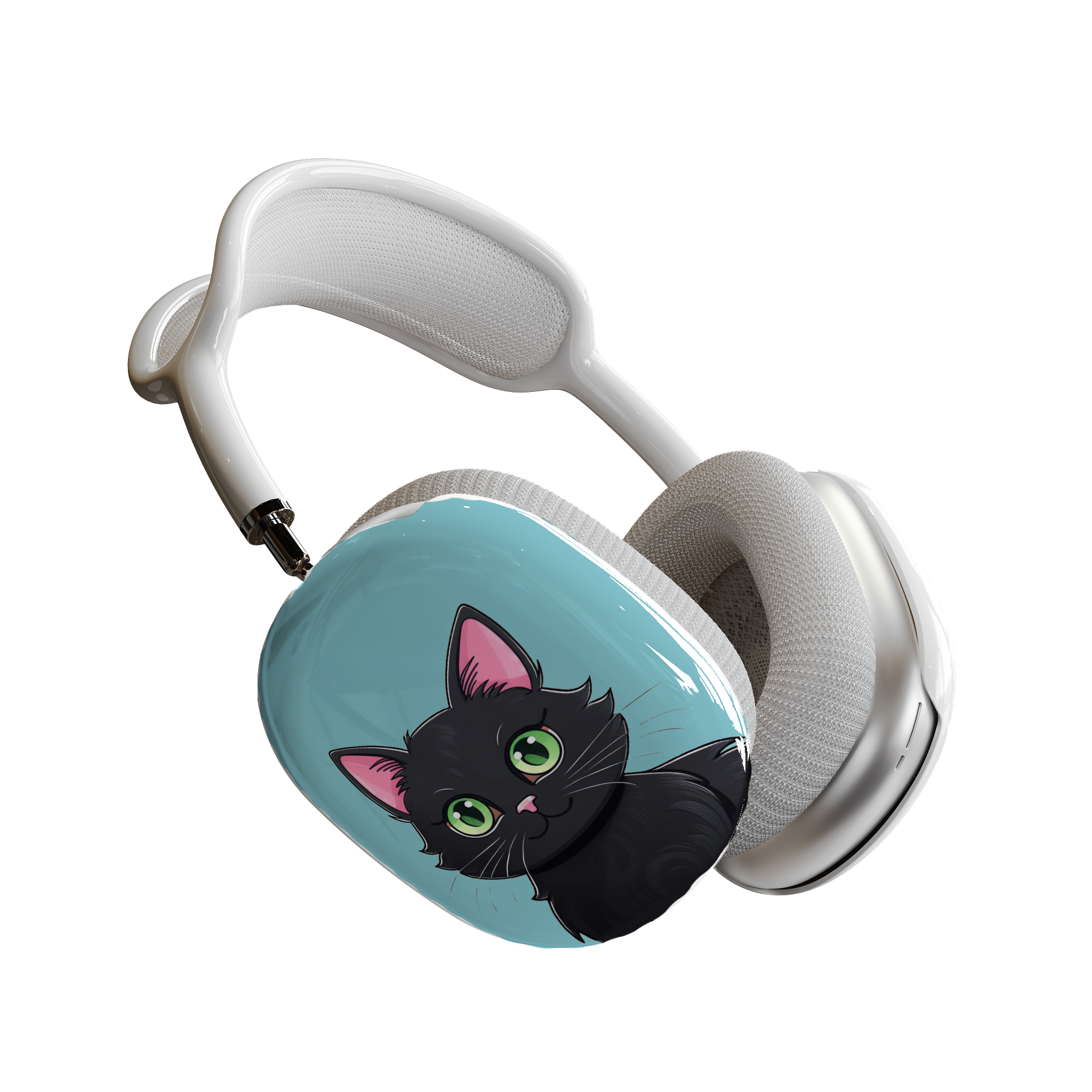 AirPods Max Shell Case, Cute Cats On Sky Blue Background Artwork, Apple Fan Gift, Pet Lovers, Fashionable, Fun Kittens - Meow Meow product thumbnail image