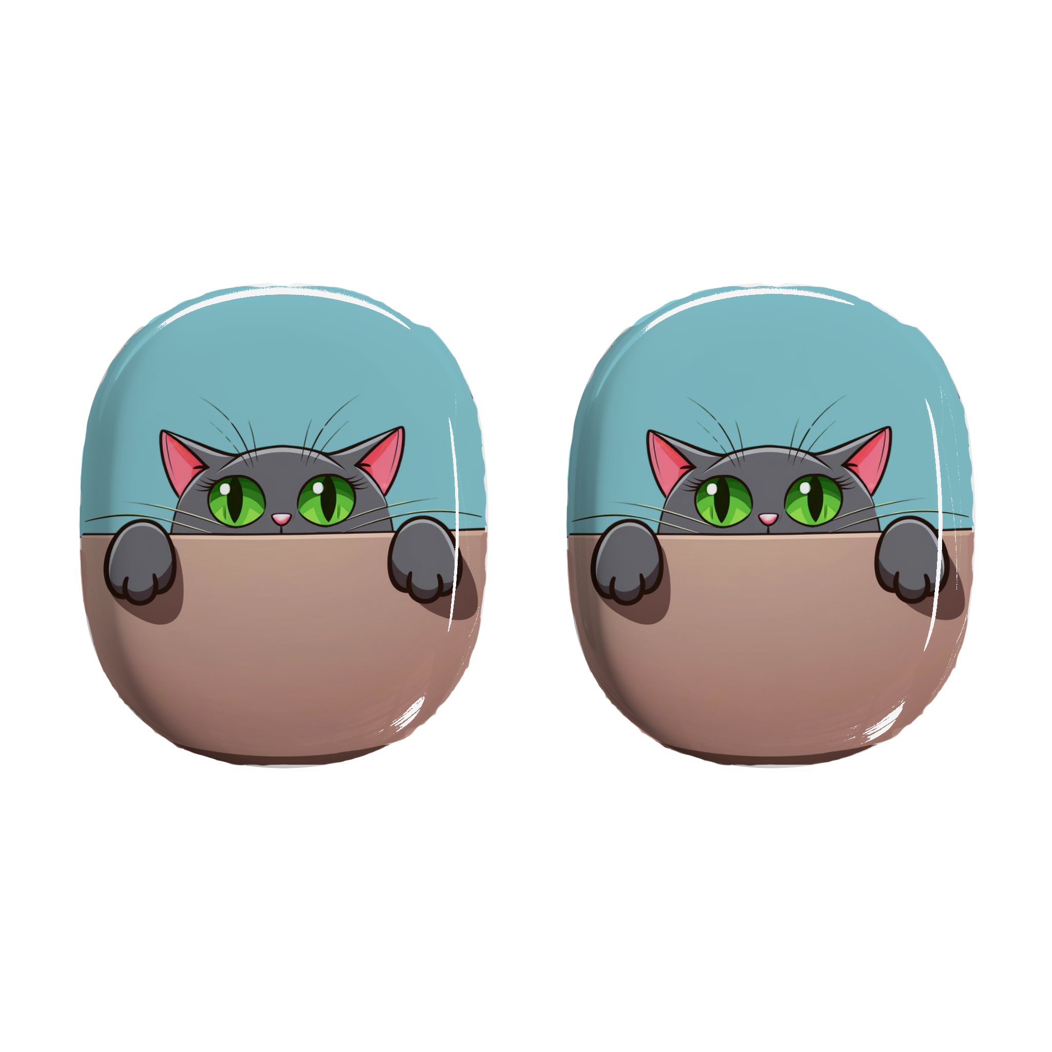 Cute Cat With Sky Blue Background, AirPods Max Shell Case, Cat Lover Gift, Trendy Tech Accessory, Holiday Gift, Fun Earphone Protection product thumbnail image