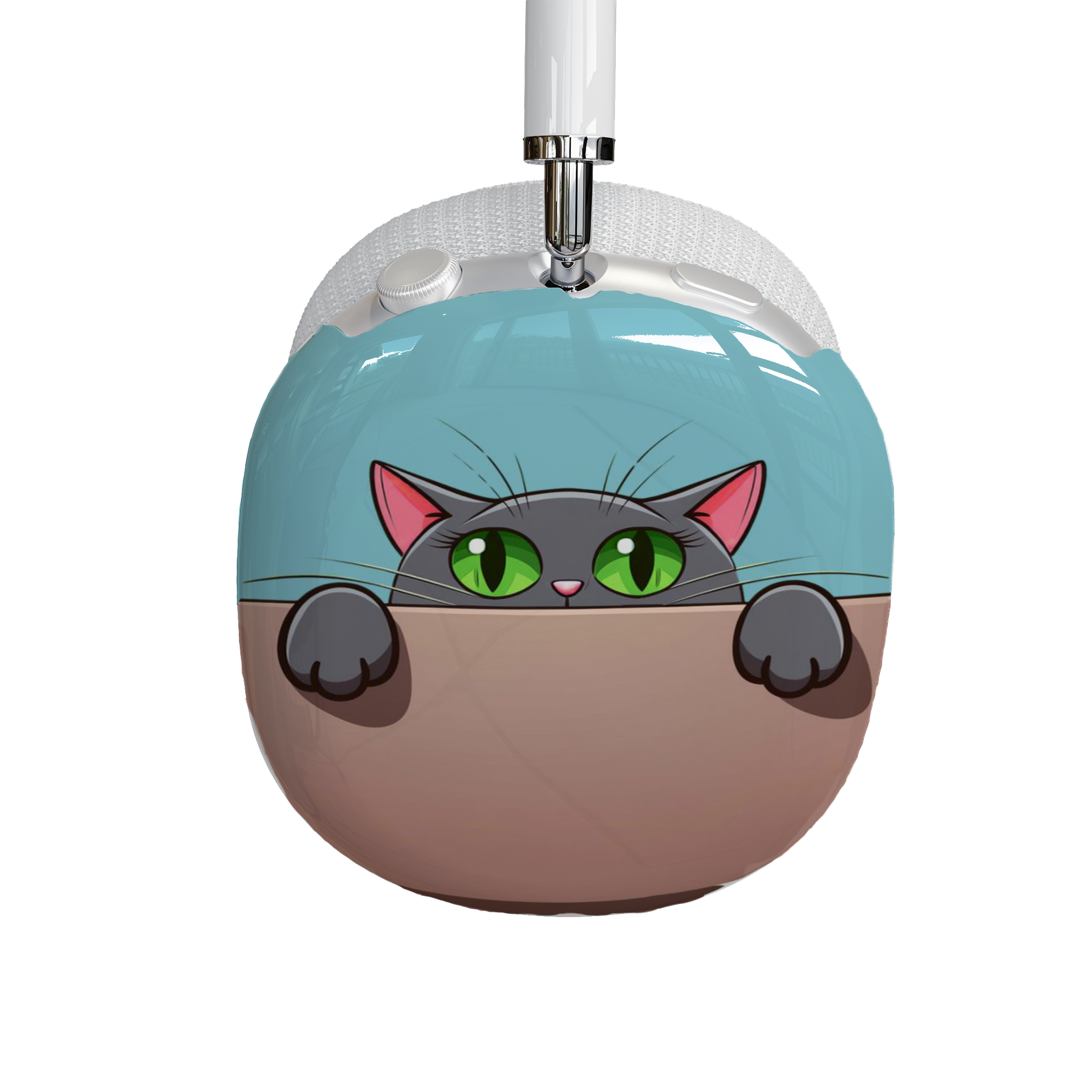 Cute Cat With Sky Blue Background, AirPods Max Shell Case, Cat Lover Gift, Trendy Tech Accessory, Holiday Gift, Fun Earphone Protection product thumbnail image