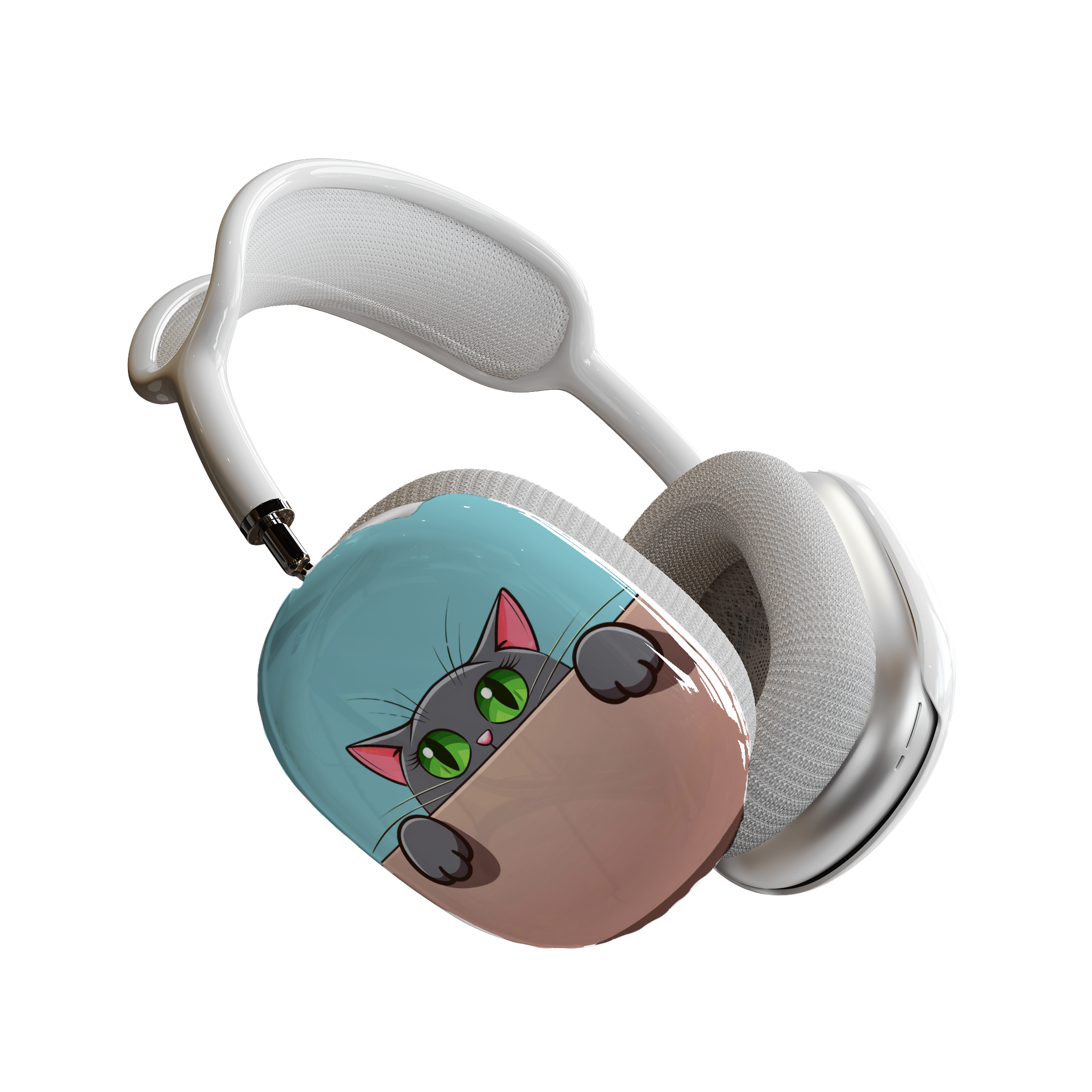 Cute Cat With Sky Blue Background, AirPods Max Shell Case, Cat Lover Gift, Trendy Tech Accessory, Holiday Gift, Fun Earphone Protection product thumbnail image