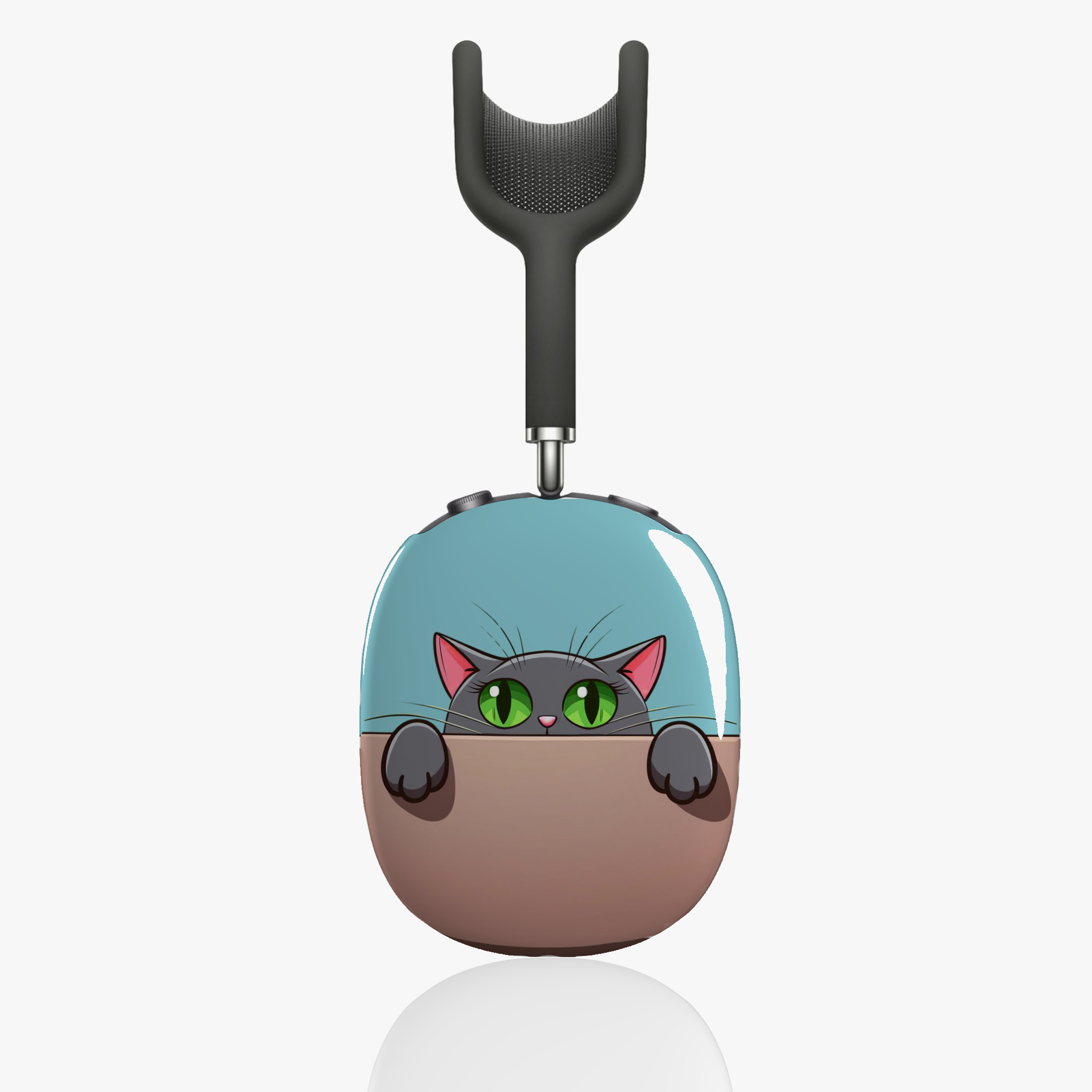Cute Cat With Sky Blue Background, AirPods Max Shell Case, Cat Lover Gift, Trendy Tech Accessory, Holiday Gift, Fun Earphone Protection product thumbnail image