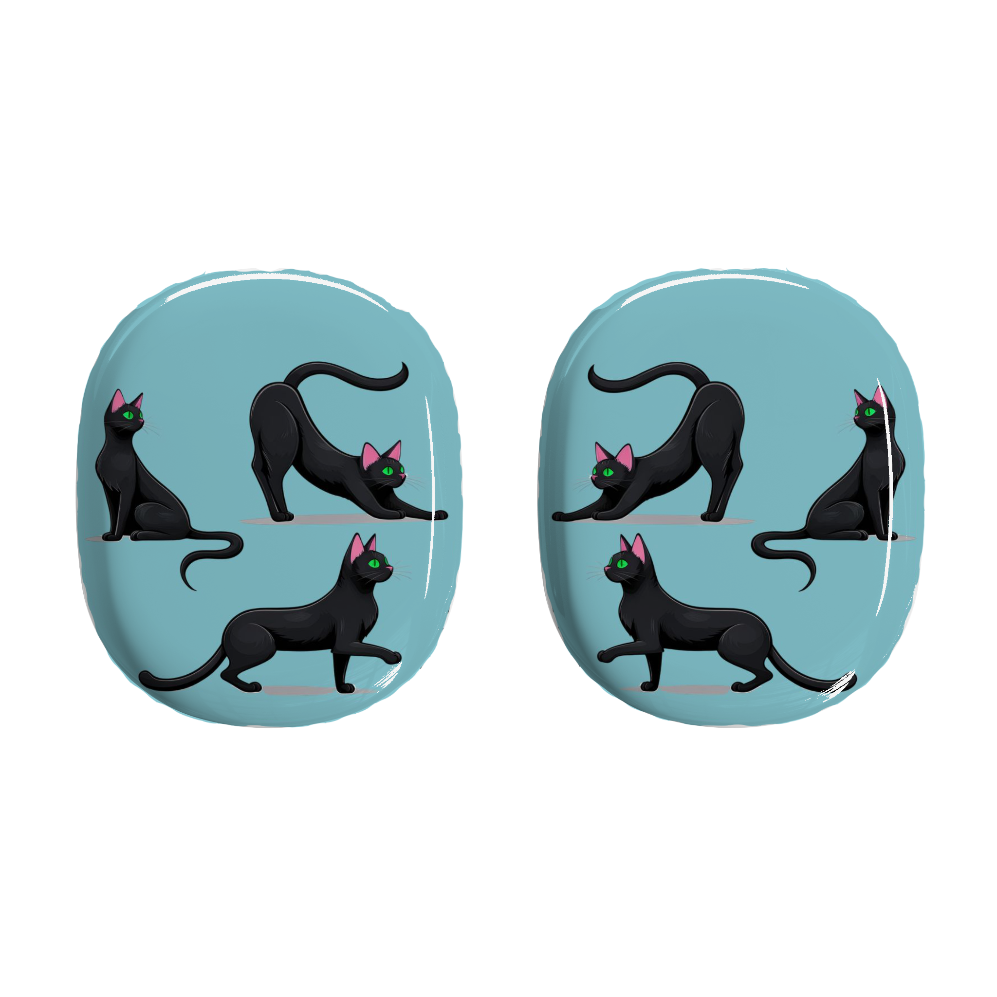 Airpods Max Shell Case, Playful Black Cats on Sky Blue Artwork, Apple Fan Gift, Cute Kitten Design, Be Unique, AirPods Max Cover - Meow Meow product thumbnail image