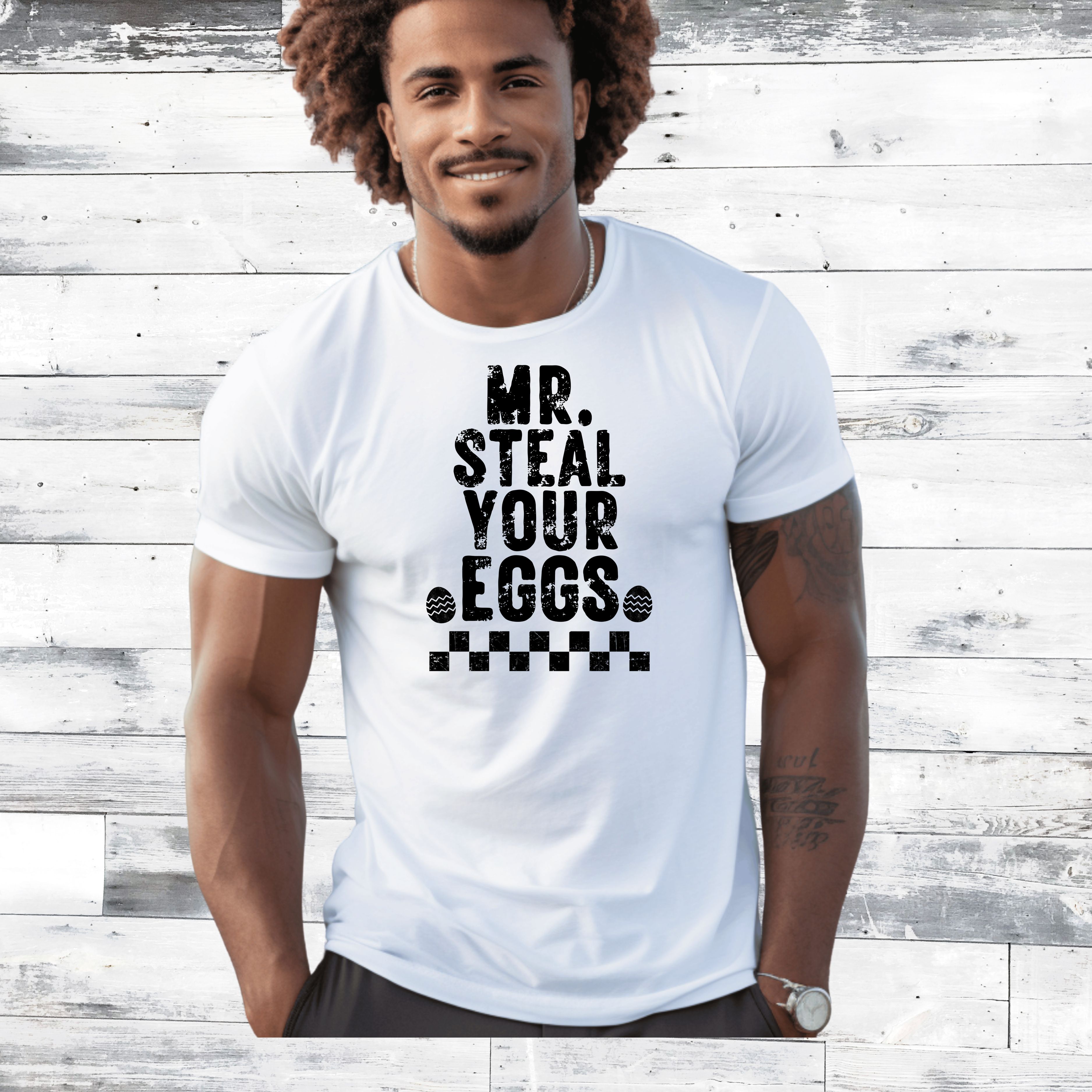Funny Unisex Heavy Cotton Tee - 'Mr. Steal Your Eggs' product thumbnail image Funny Unisex Heavy Cotton Tee - 'Mr. Steal Your Eggs' product thumbnail image
