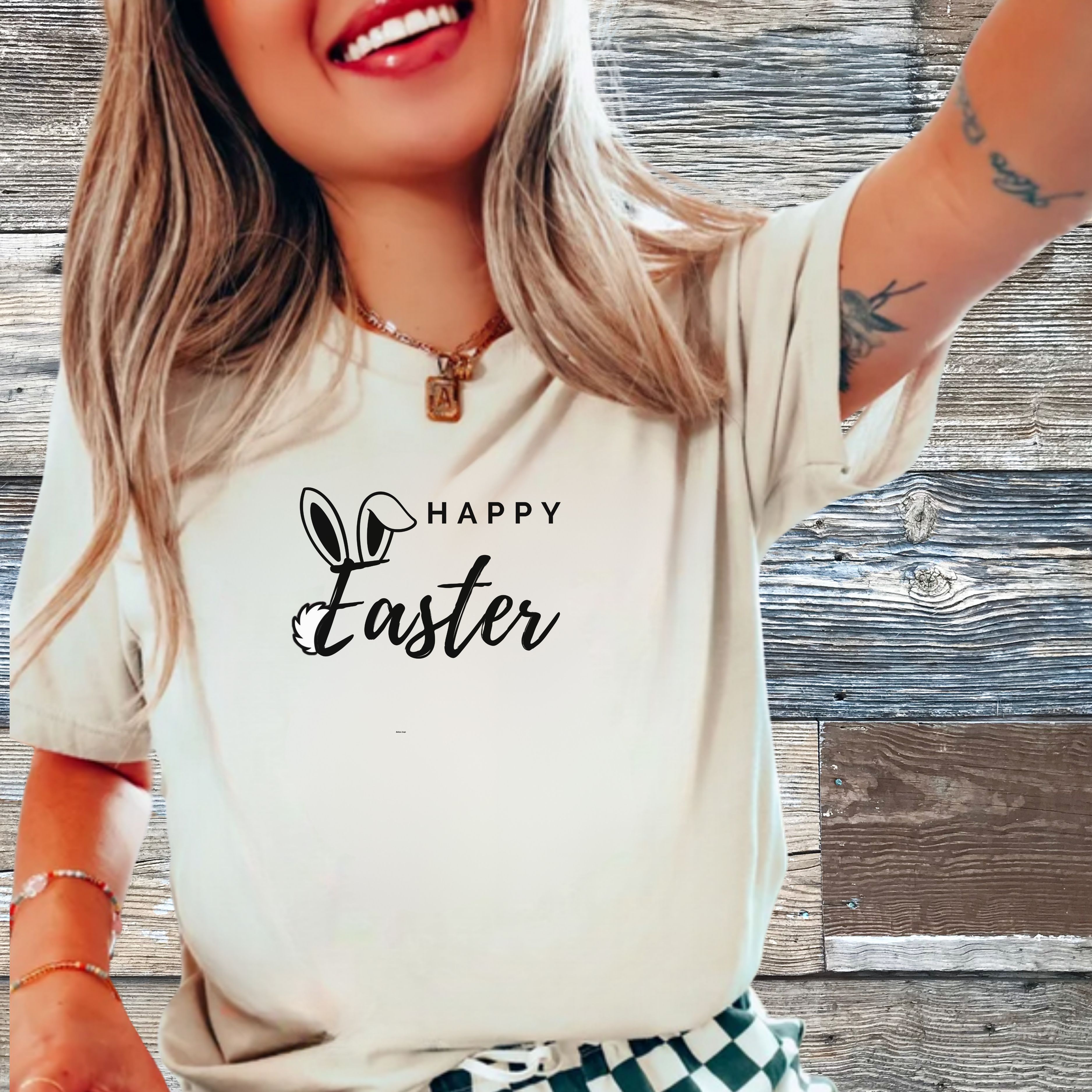 Happy Easter Unisex Heavy Cotton Tee product thumbnail image Happy Easter Unisex Heavy Cotton Tee product thumbnail image