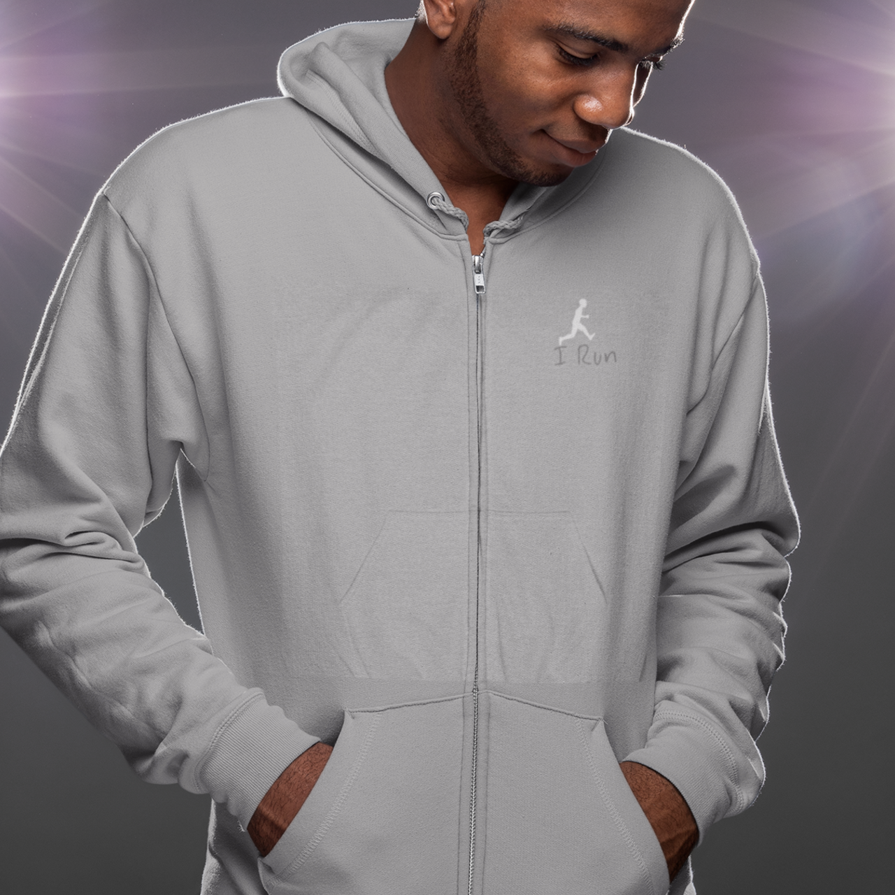 i run Hoodie, Running Park Zip-Up Sweatshirt, Artistic Limited Edition Outerwear, Runner's Apparel, Jogging Jacket, Exercise Hoody, Fitness product thumbnail image