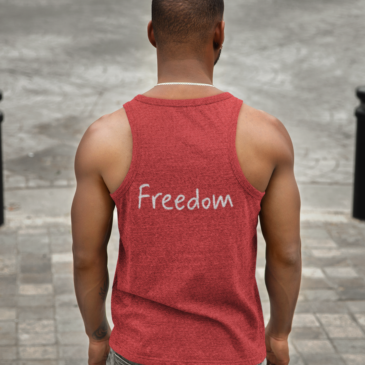 Running for Freedom Unisex Jersey Tank Top, Limited Edition, Activewear Workout Shirt, Running Enthusiast Gift, Fitness Apparel, Sleeveless Muscle Tee product thumbnail image