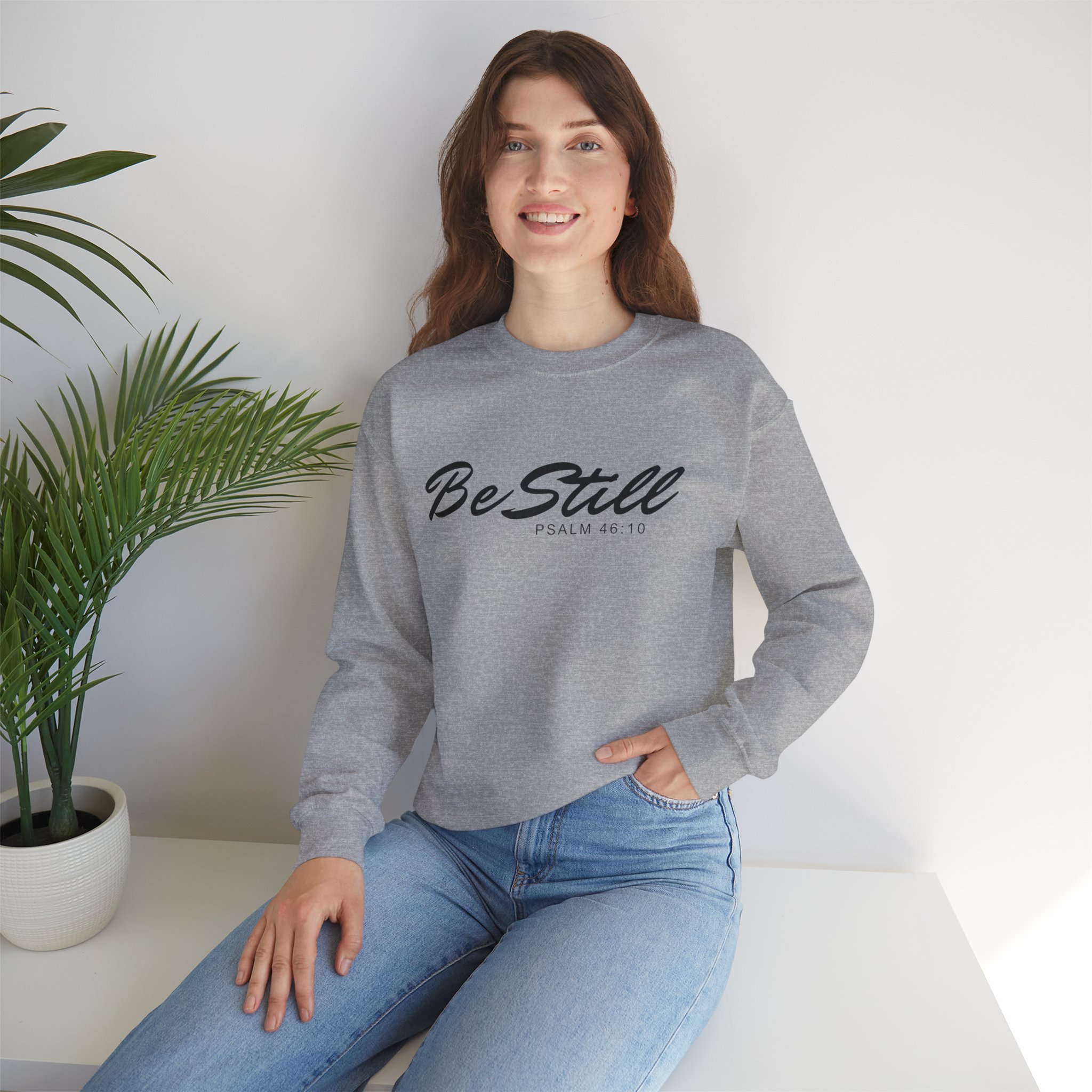 Be Still Unisex Heavy Blend™ Crewneck Sweatshirt product thumbnail image Be Still Unisex Heavy Blend™ Crewneck Sweatshirt product thumbnail image