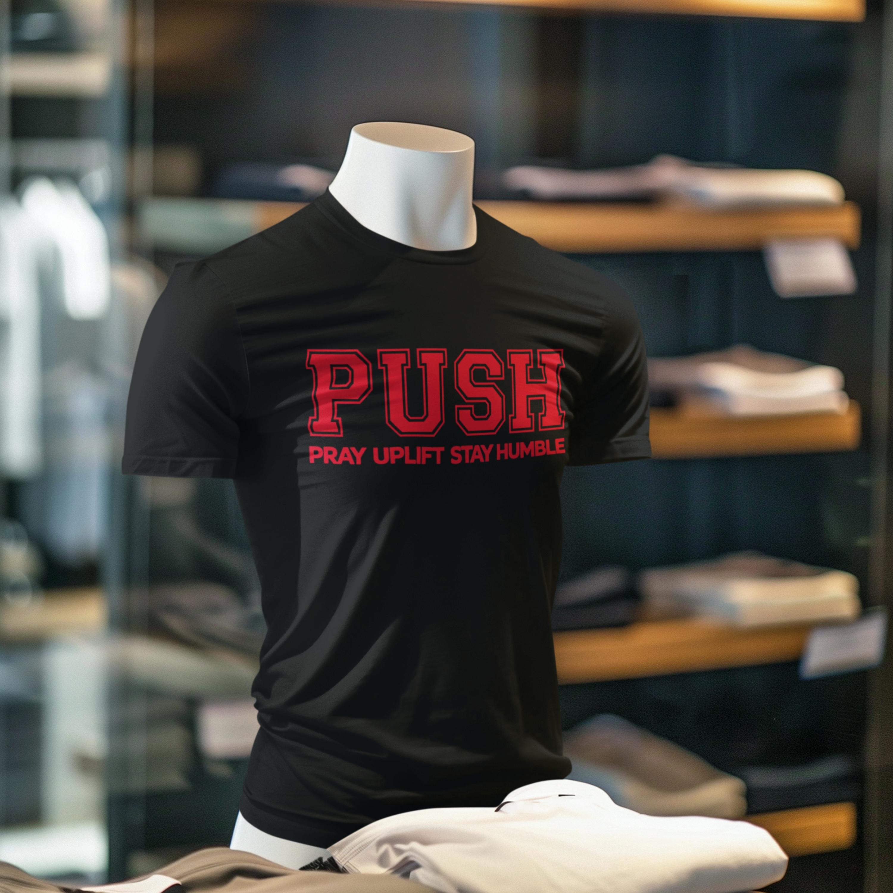 Unisex Softstyle Red/Black PUSH T-Shirt product thumbnail image