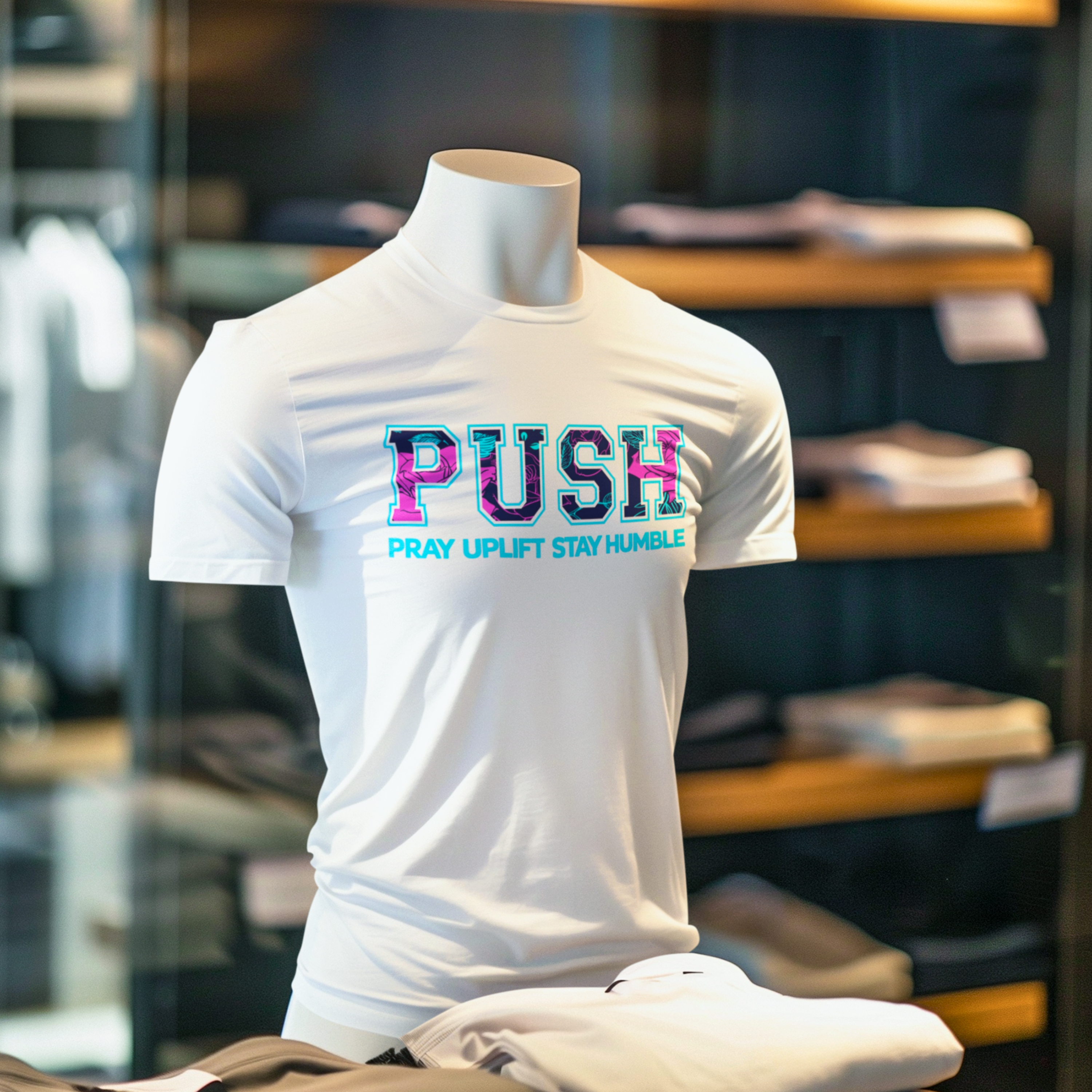 Unisex Softstyle Miami Nights White PUSH T-Shirt product thumbnail image Unisex Softstyle Miami Nights White PUSH T-Shirt product thumbnail image