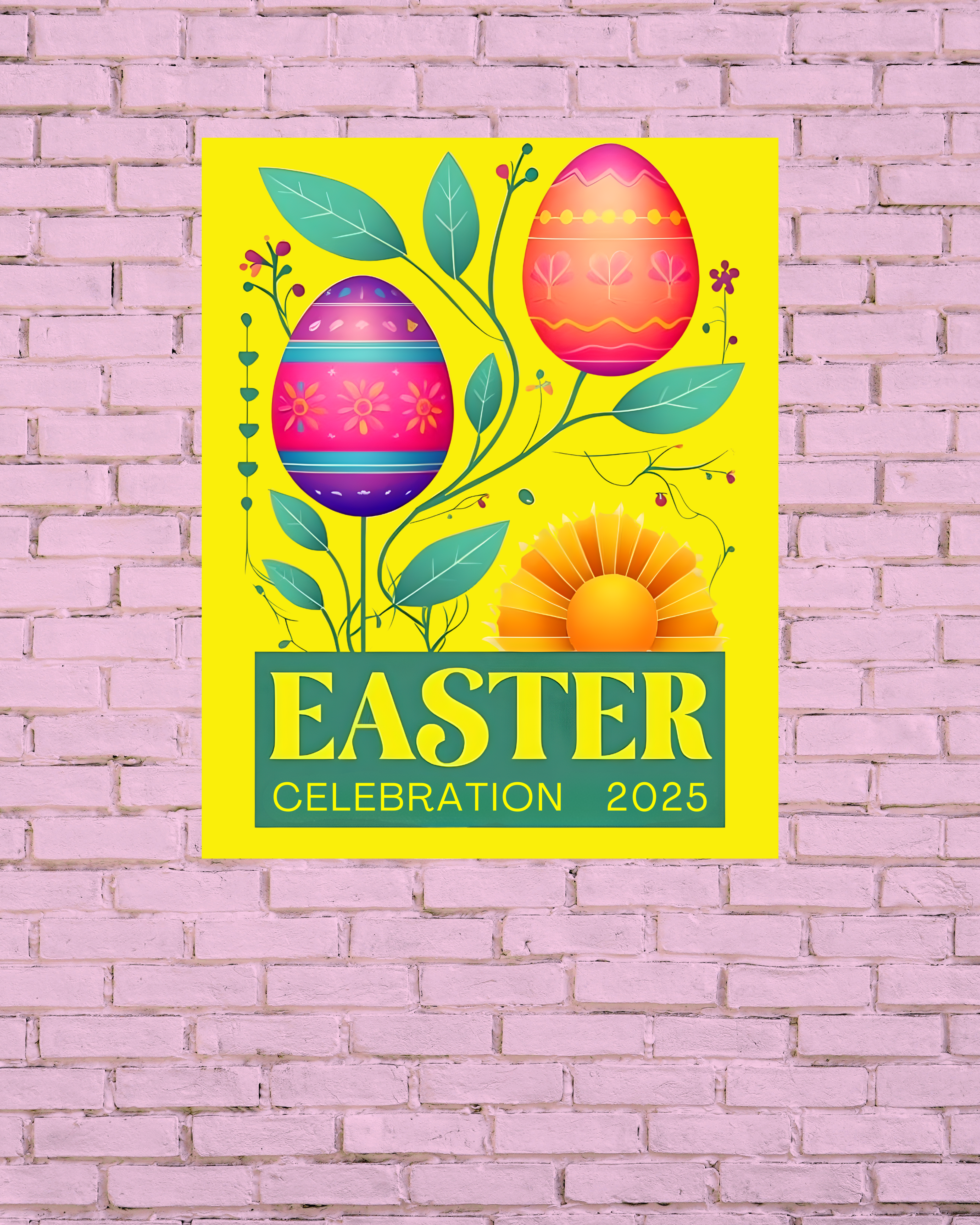 Easter Celebration 2025 Poster - Vibrant Spring Decor for Holiday Festivities product thumbnail image