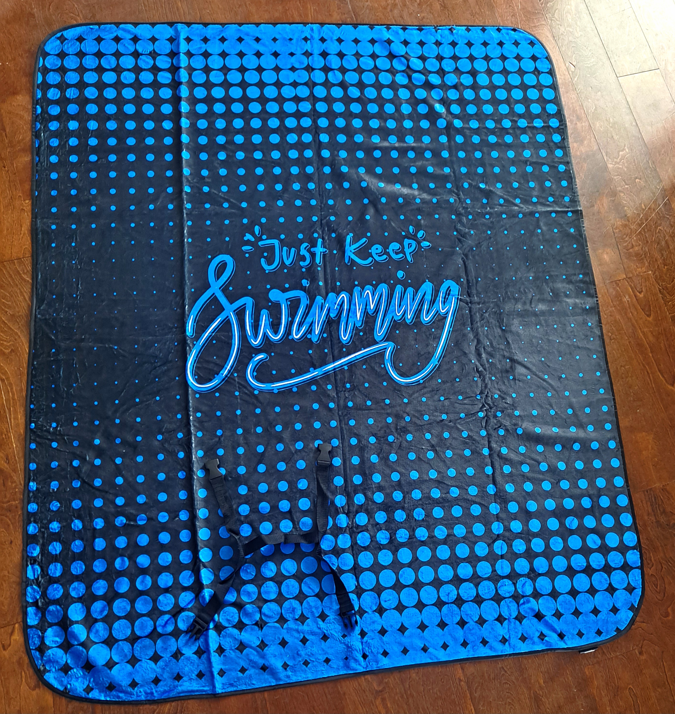 Water-Resistant 'Just Keep Swimming' Beach Blanket product thumbnail image Water-Resistant 'Just Keep Swimming' Beach Blanket product thumbnail image