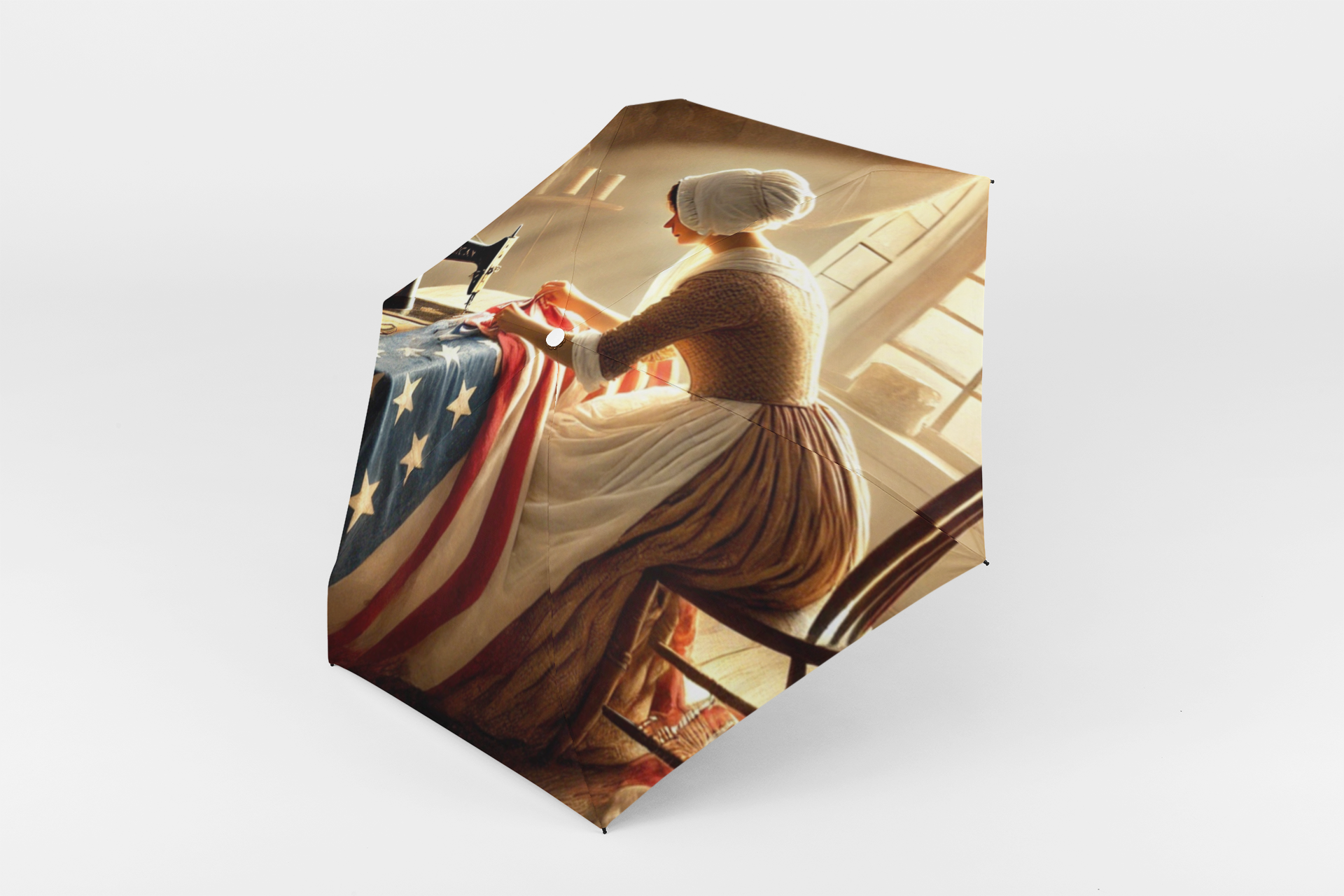 Heritage Design Semi-Automatic Foldable Umbrella - Patriotic betsy Ross Sewing Scene product thumbnail image Heritage Design Semi-Automatic Foldable Umbrella - Patriotic betsy Ross Sewing Scene product thumbnail image
