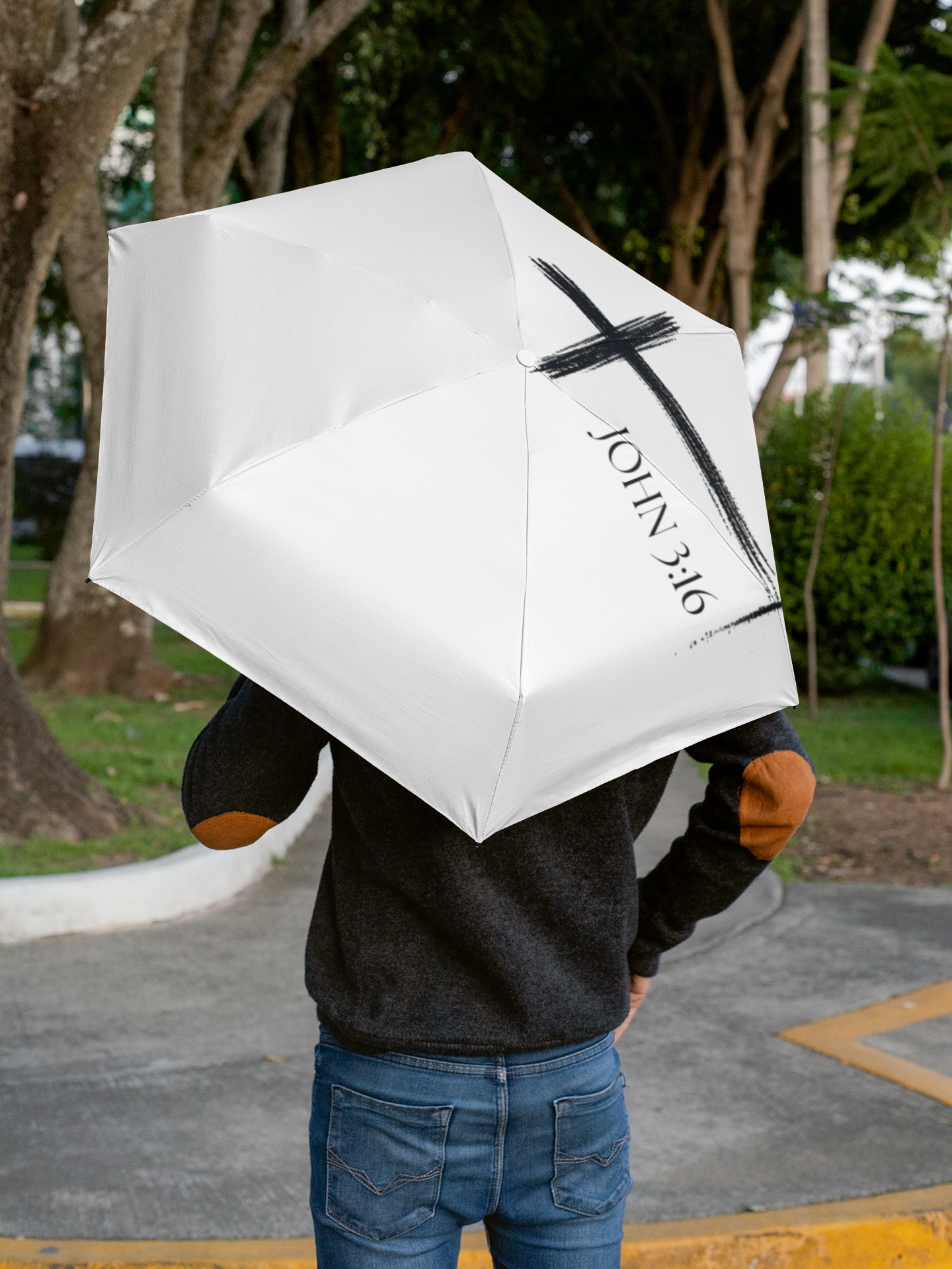 Inspirational Foldable Umbrella with Cross &amp; John 3:16 product thumbnail image
