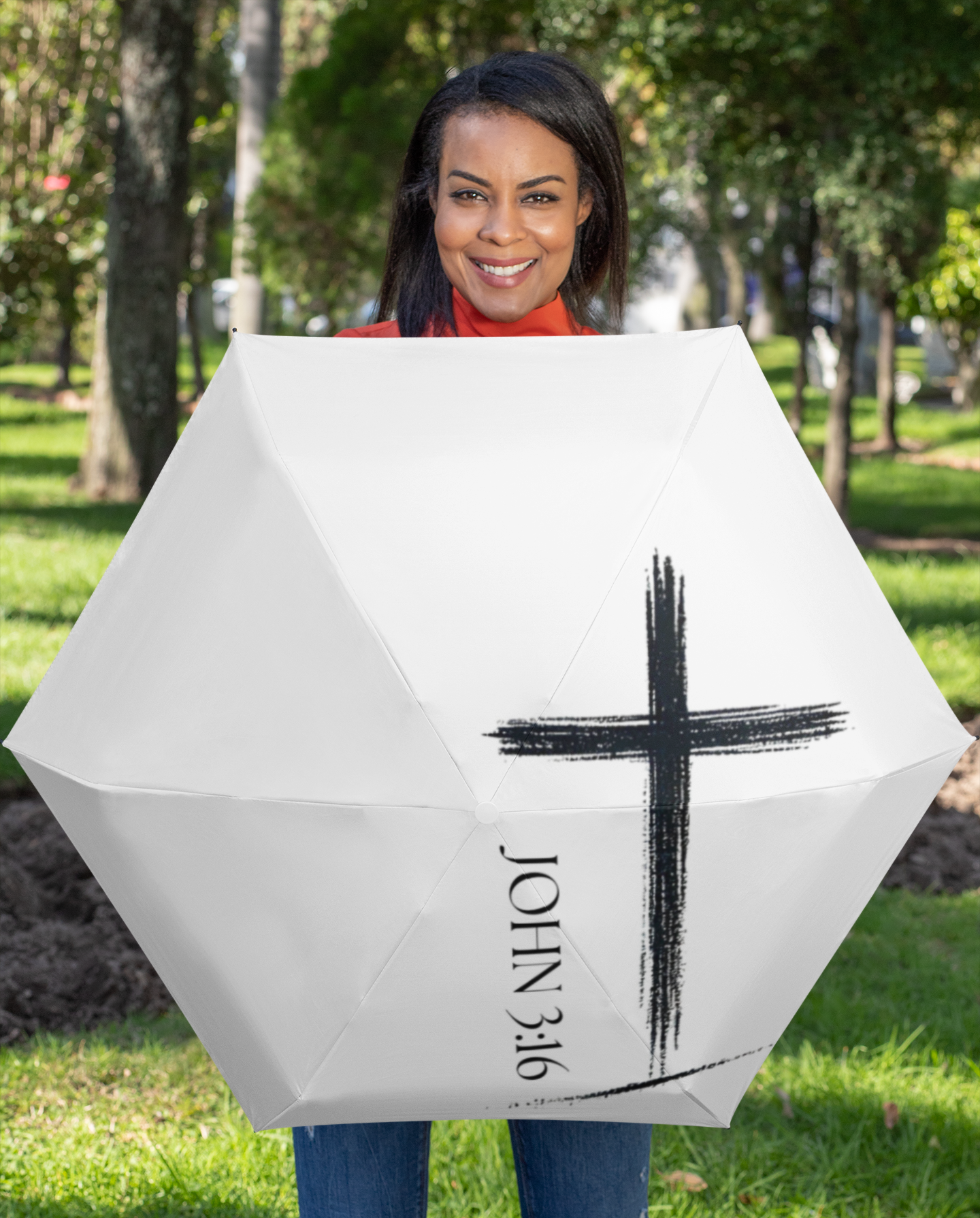 Inspirational Foldable Umbrella with Cross &amp; John 3:16 product thumbnail image