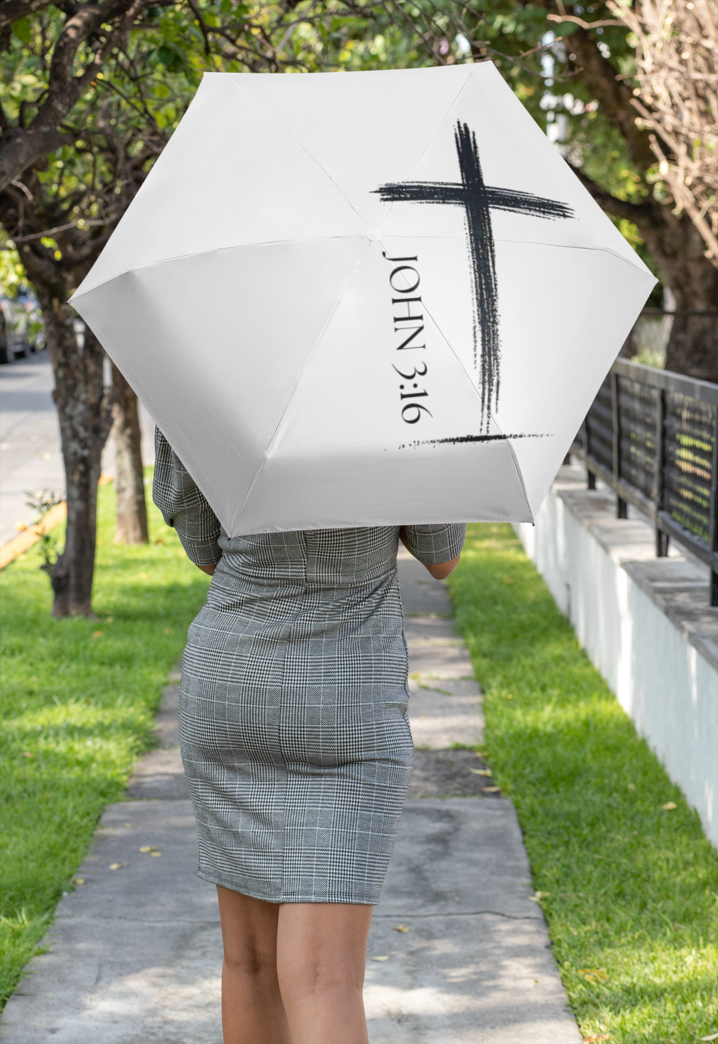 Inspirational Foldable Umbrella with Cross &amp; John 3:16 product thumbnail image