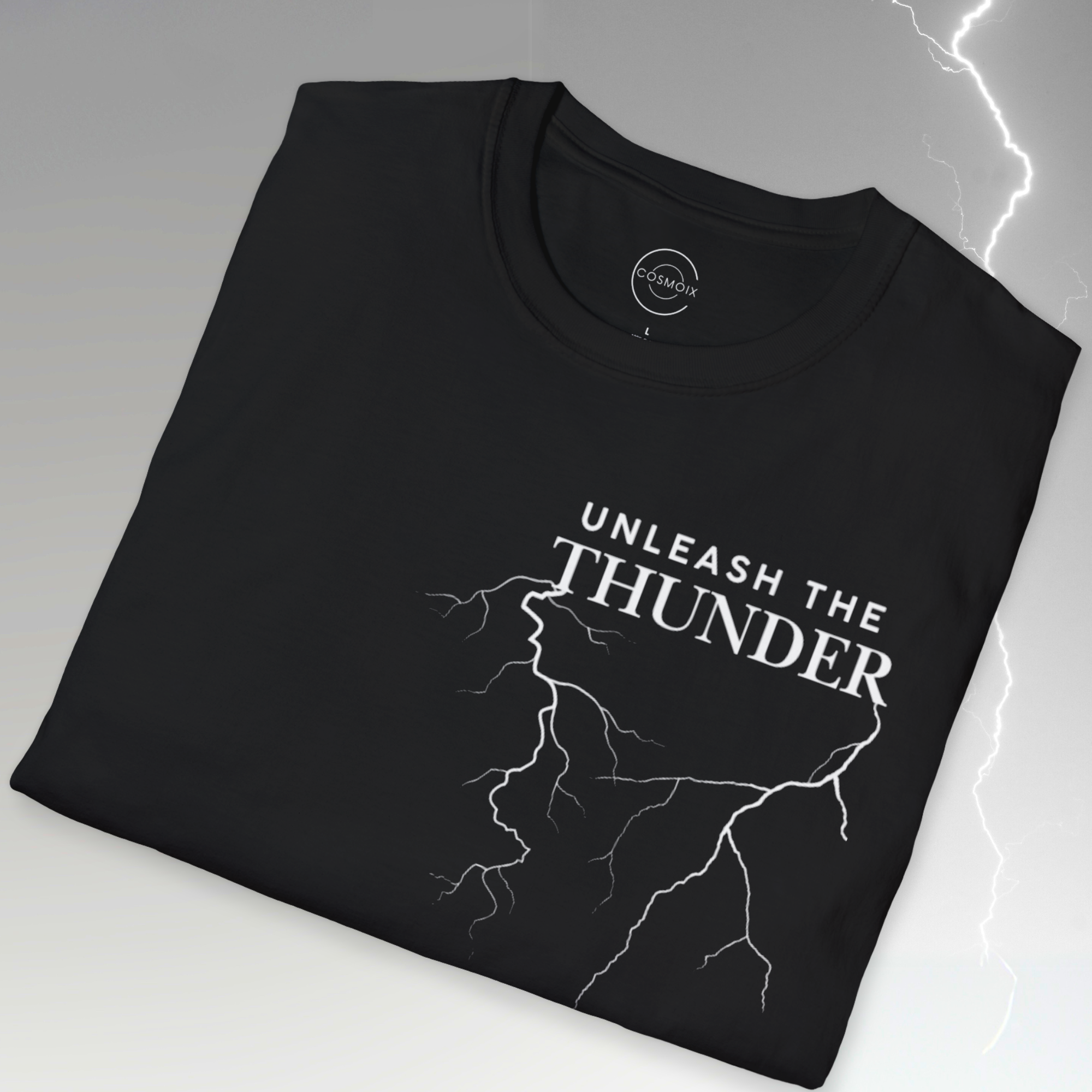 Unleash the Thunder Unisex T-Shirt – Bold Lightning Graphic Tee for Strength, Power &amp; Energy | Motivational Storm Design product thumbnail image