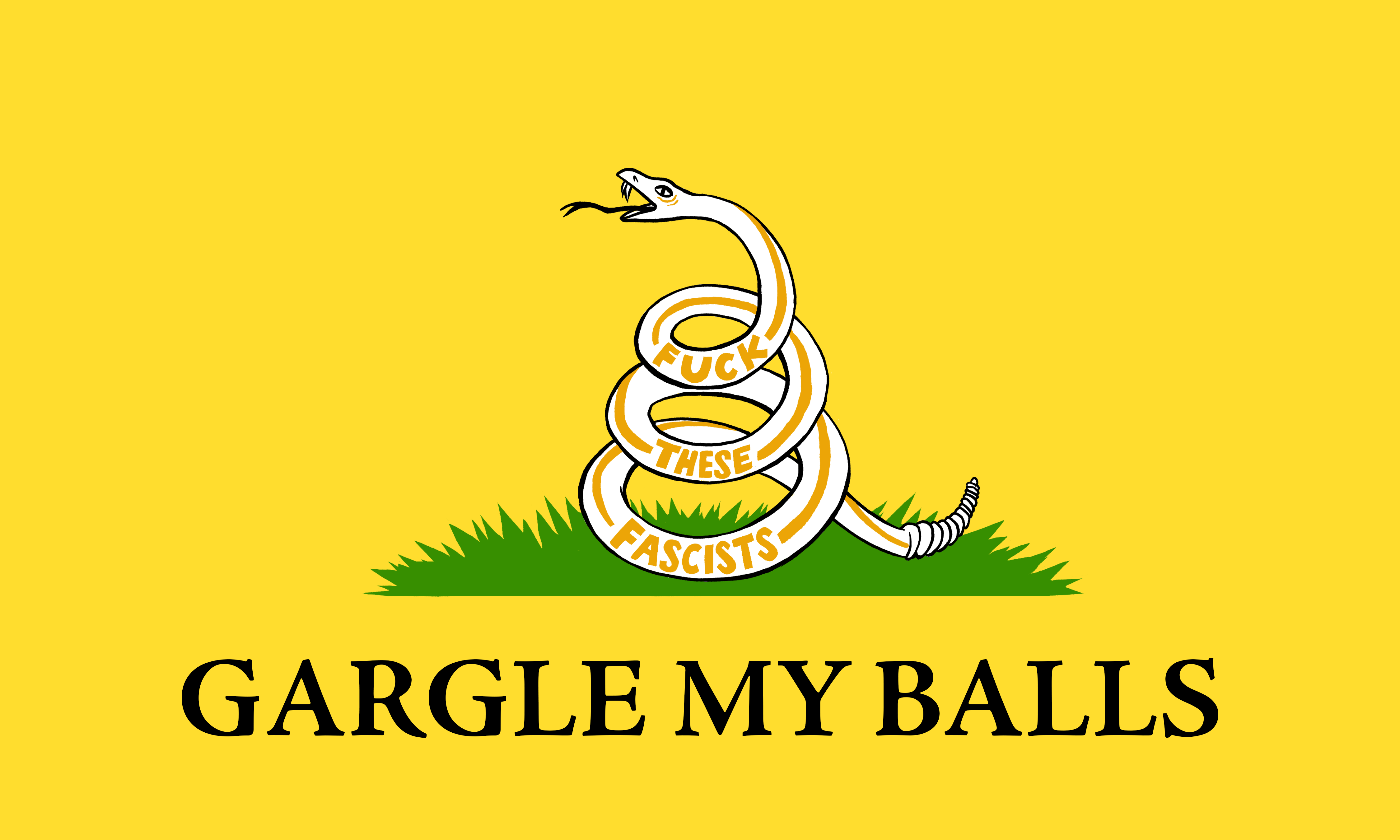 "Gargle My Balls" Gadsden Flag - Outdoor product thumbnail image "Gargle My Balls" Gadsden Flag - Outdoor product thumbnail image