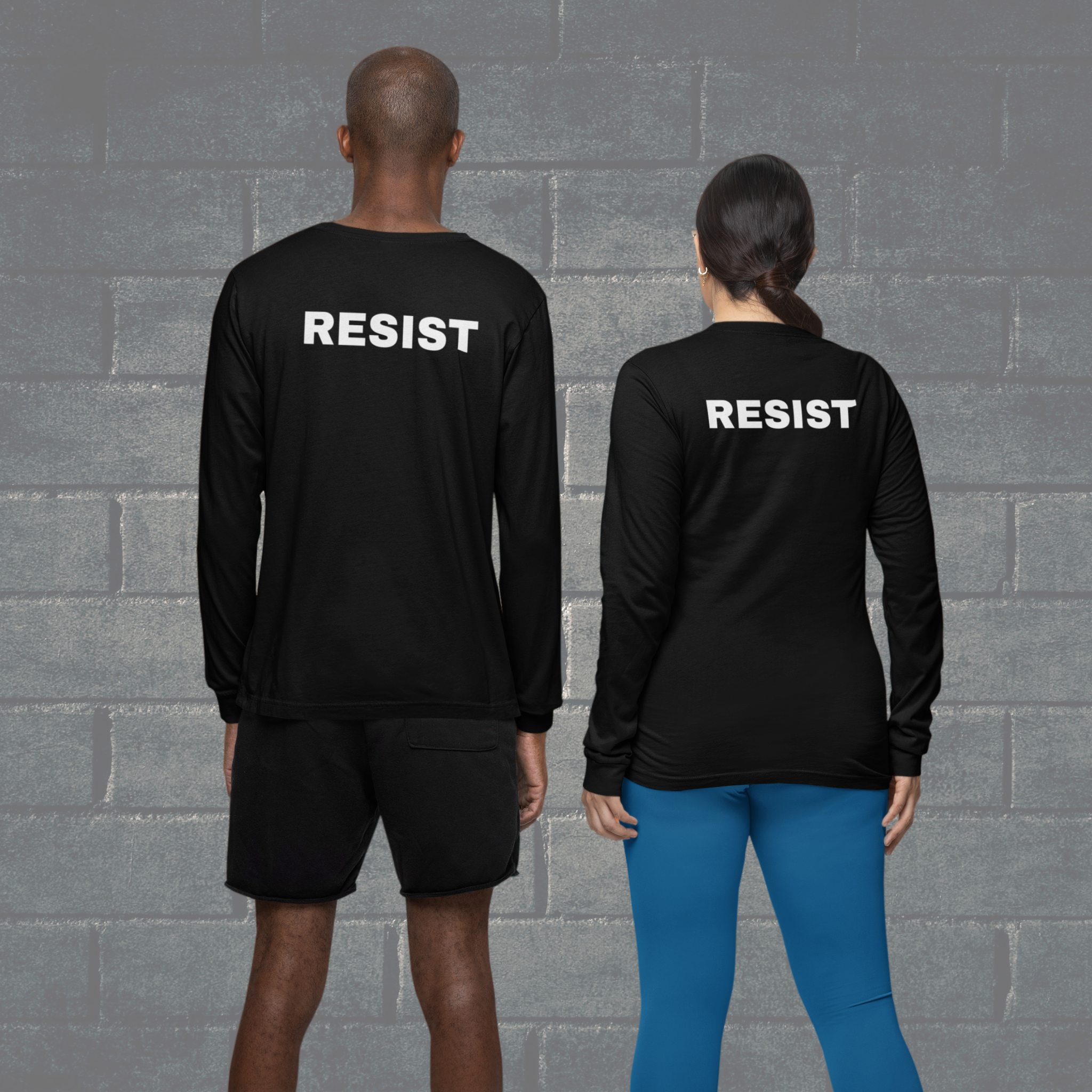 Resist Unisex Long Sleeve Tee (Back Print Only) product thumbnail image Resist Unisex Long Sleeve Tee (Back Print Only) product thumbnail image