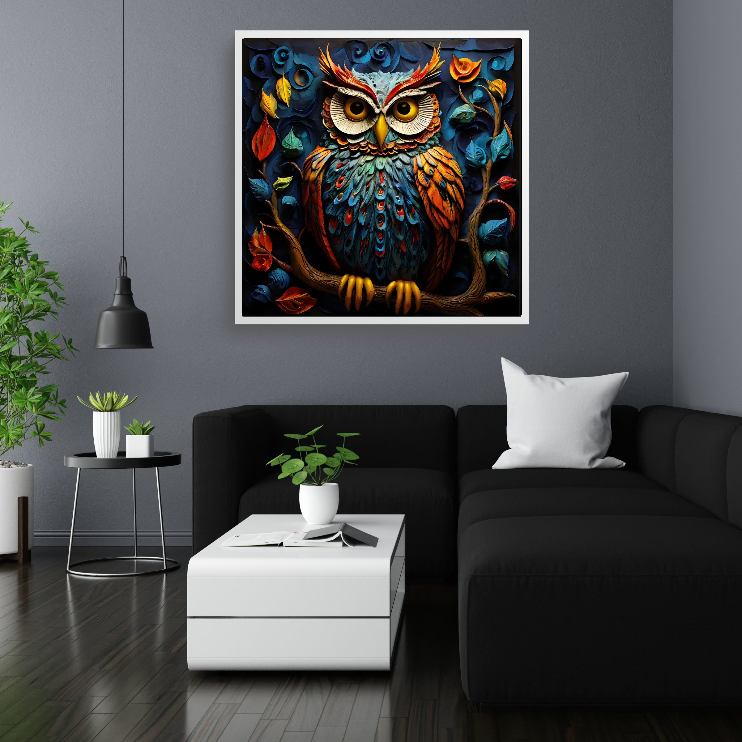 Mythical Owl Square Paper Poster