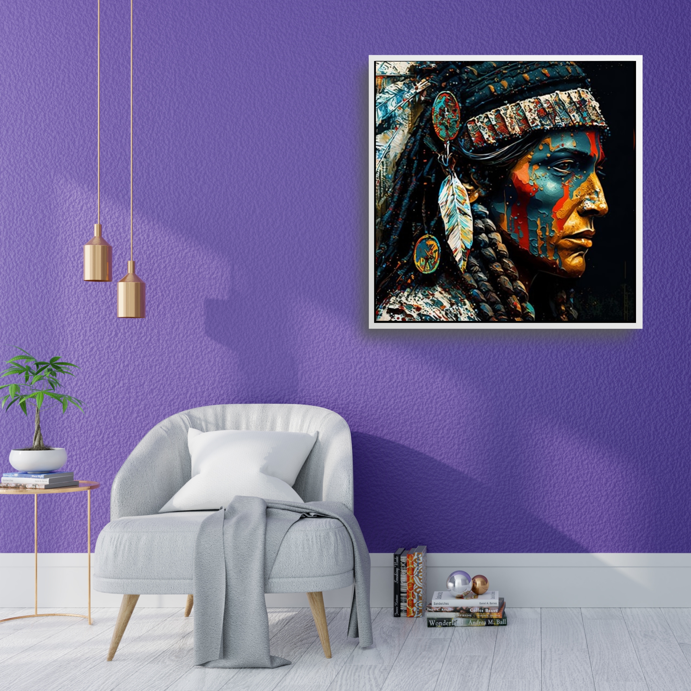 Apache Warrior Print Matte Paper Poster